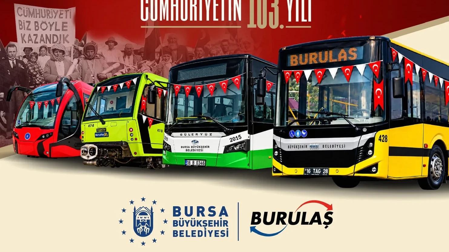 Bursa’da toplu ulaşım 25 saat ücretsiz olacak