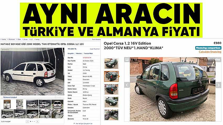 Aynı Aracın Türkiye ve Almanya Fiyatı