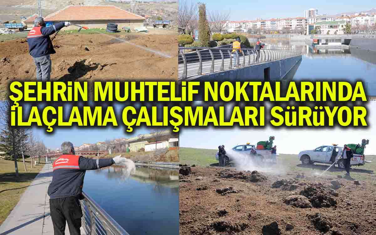 Şehrin Muhtelif Noktalarında İlaçlama Çalışmaları Sürüyor