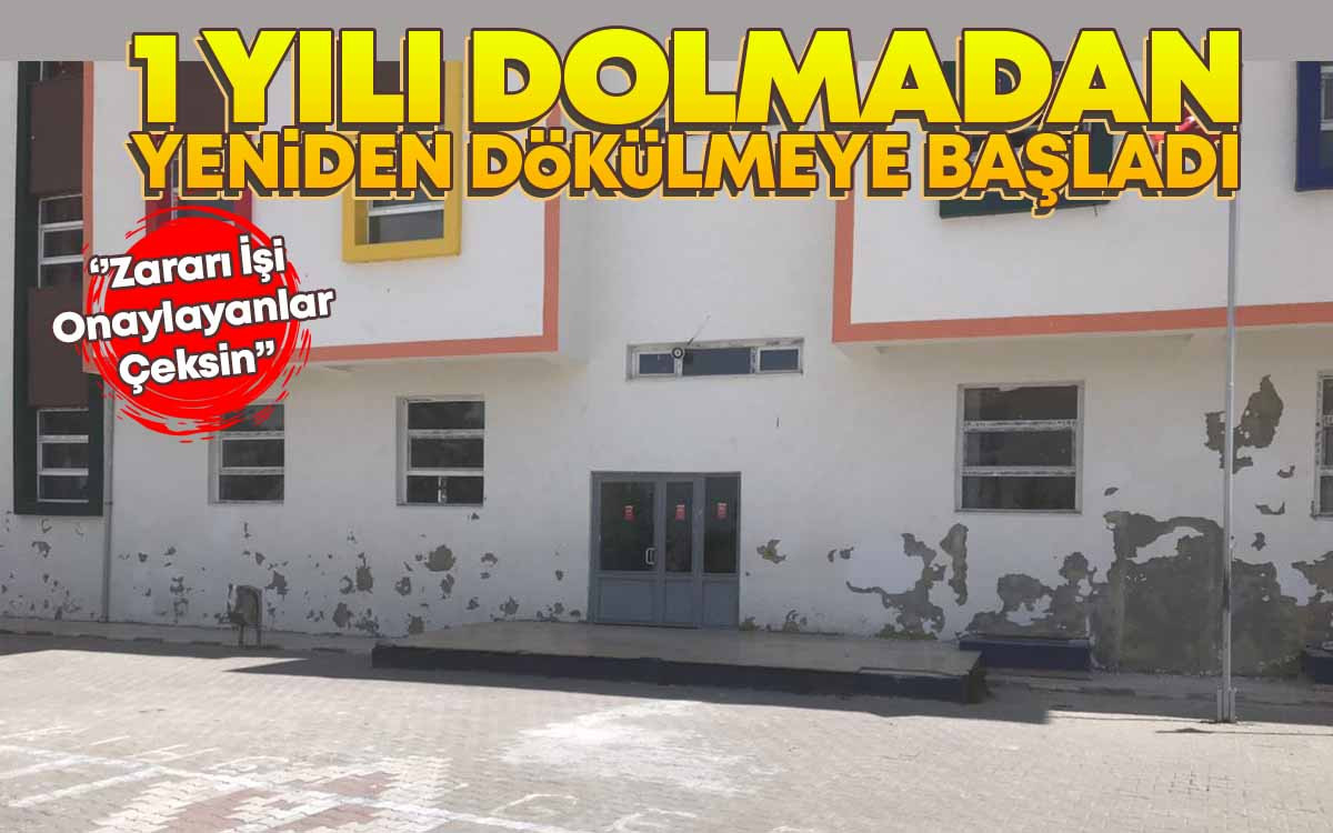 Cacabey Ortaokulu 1 Yılı Dolmadan Yeniden Dökülmeye Başladı