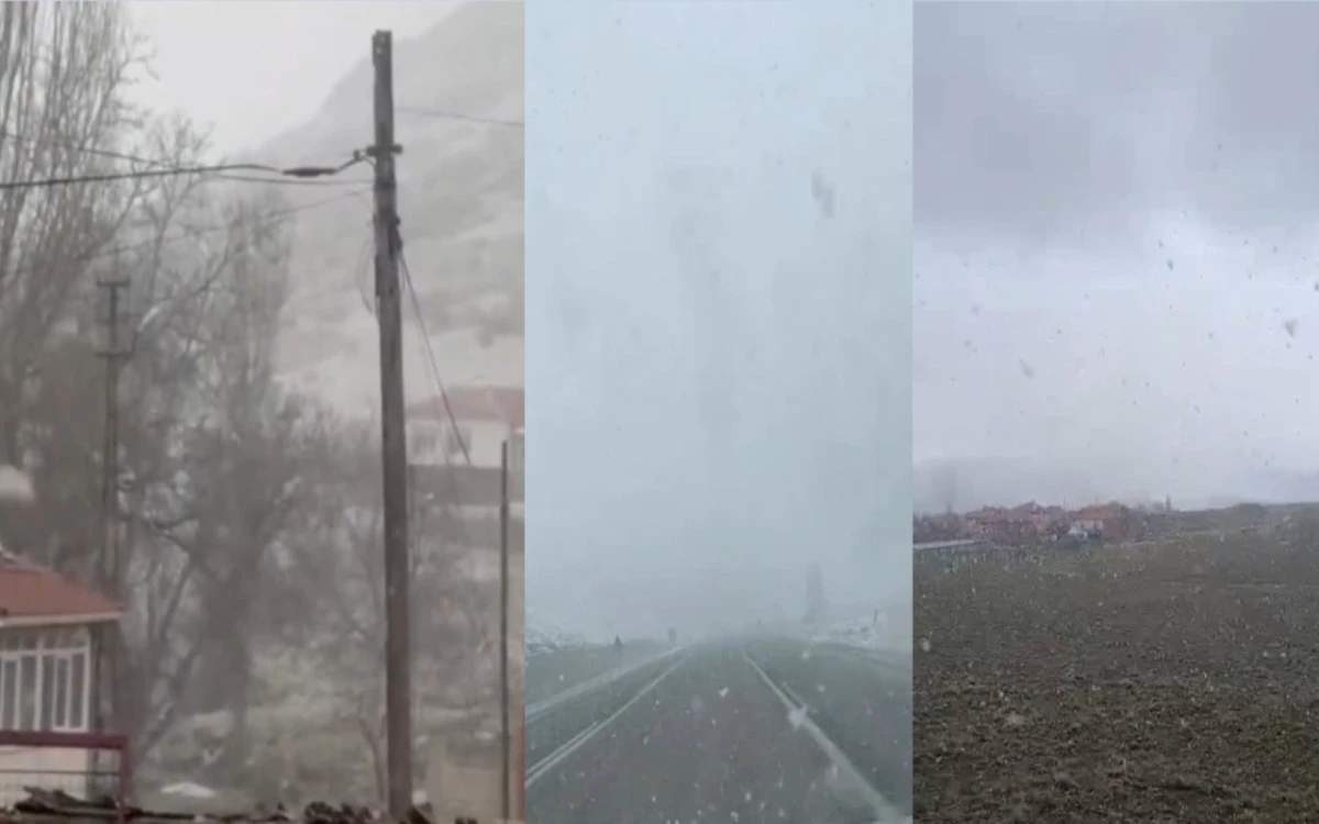 Nisan ortasında kış geri döndü: Kırşehir'de yer yer kar yağışı