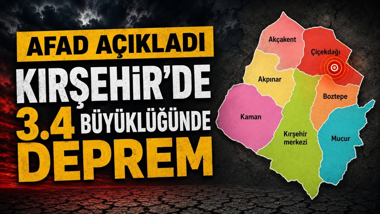 AFAD Açıkladı: Kırşehir’de 3,4 Büyüklüğünde Deprem
