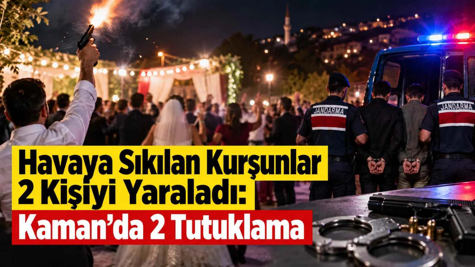 Havaya Sıkılan Kurşunlar 2 Kişiyi Yaraladı: Kaman’da 2 Tutuklama