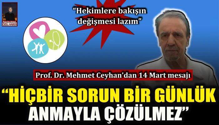 Prof. Dr. Mehmet Ceyhan'dan 14 Mart mesajı: "Hiçbir sorun bir günlük anmayla çözülmez"