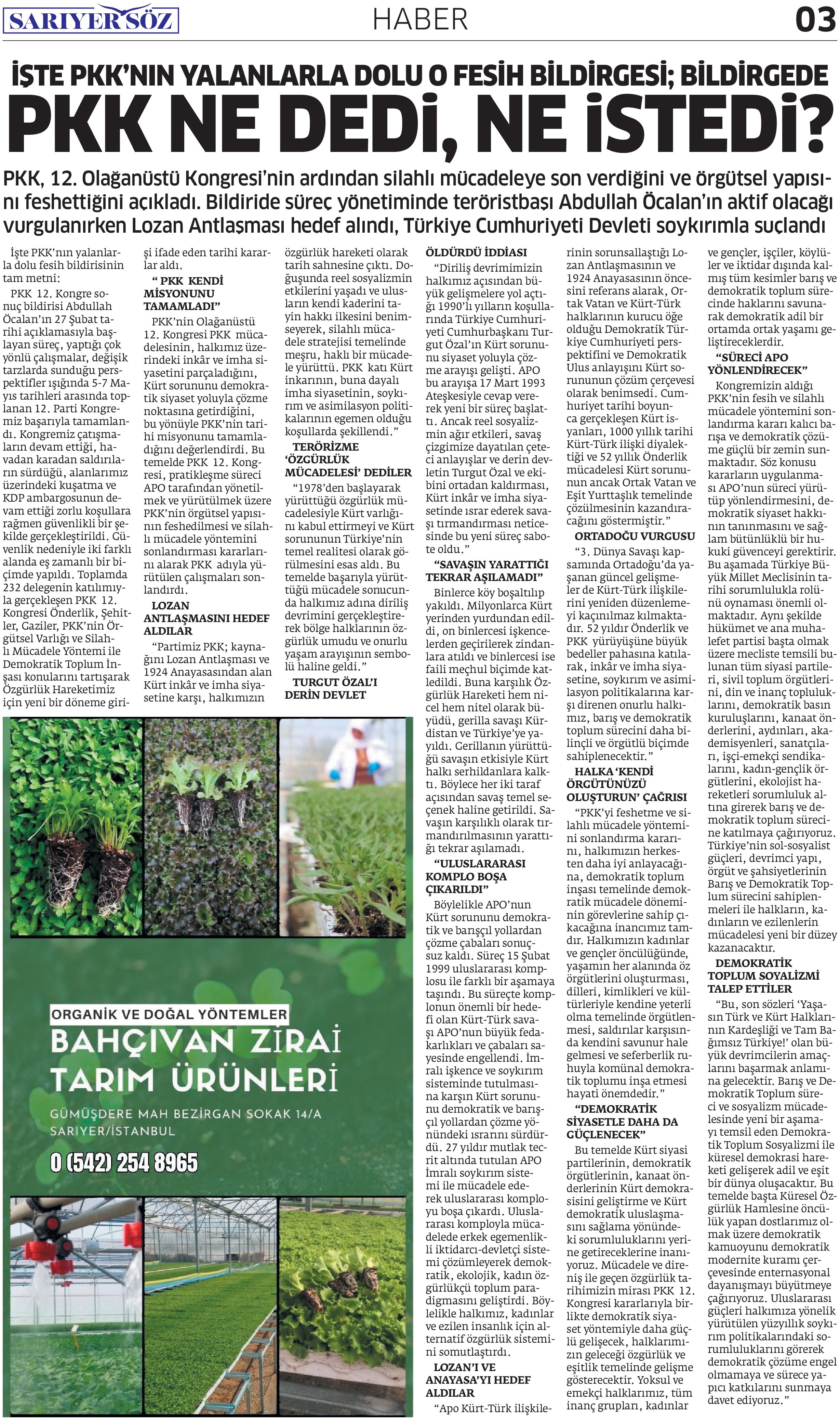 Sarıyer Söz Gazetesi Sayı:6 — Sayfa 3