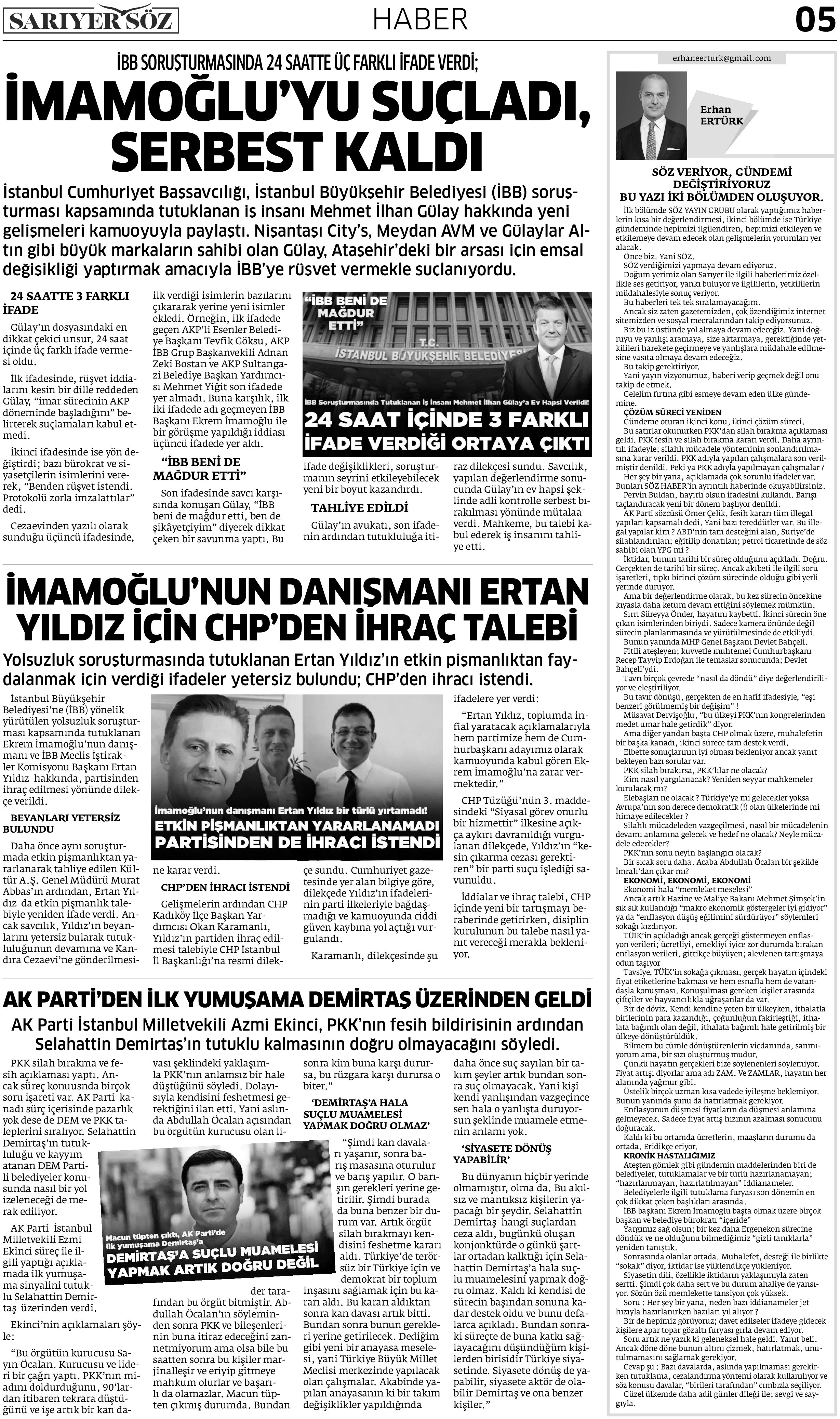 Sarıyer Söz Gazetesi Sayı:6 — Sayfa 5