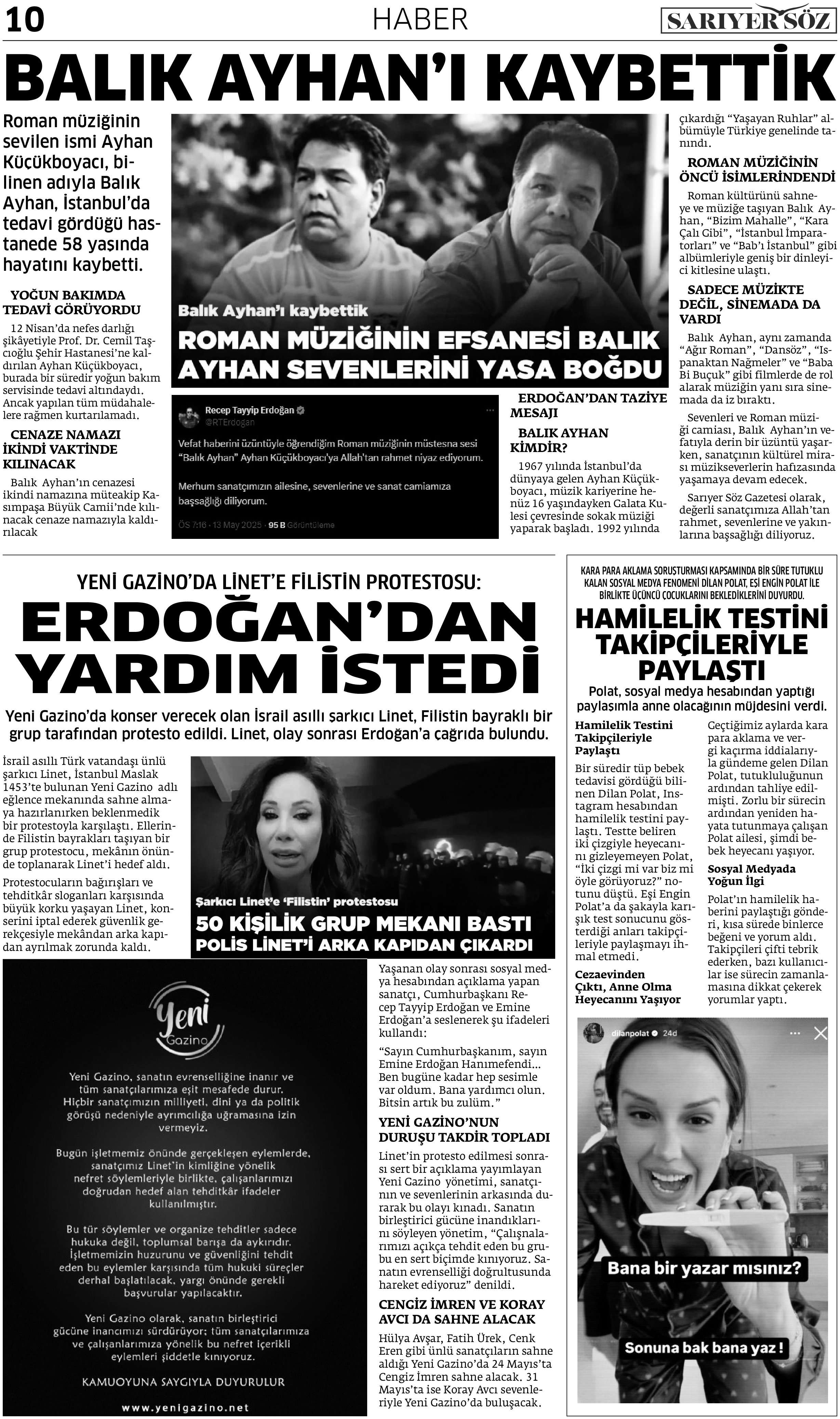 Sarıyer Söz Gazetesi Sayı:6 — Sayfa 10