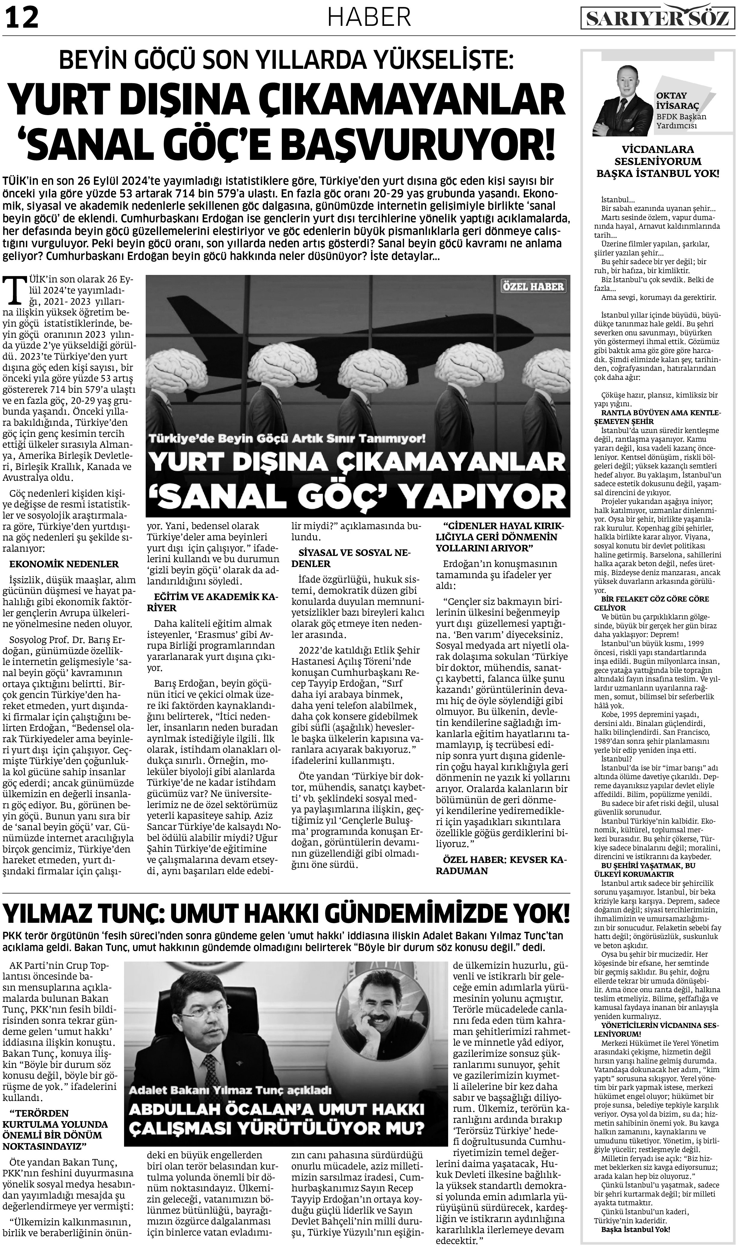 Sarıyer Söz Gazetesi Sayı:6 — Sayfa 13