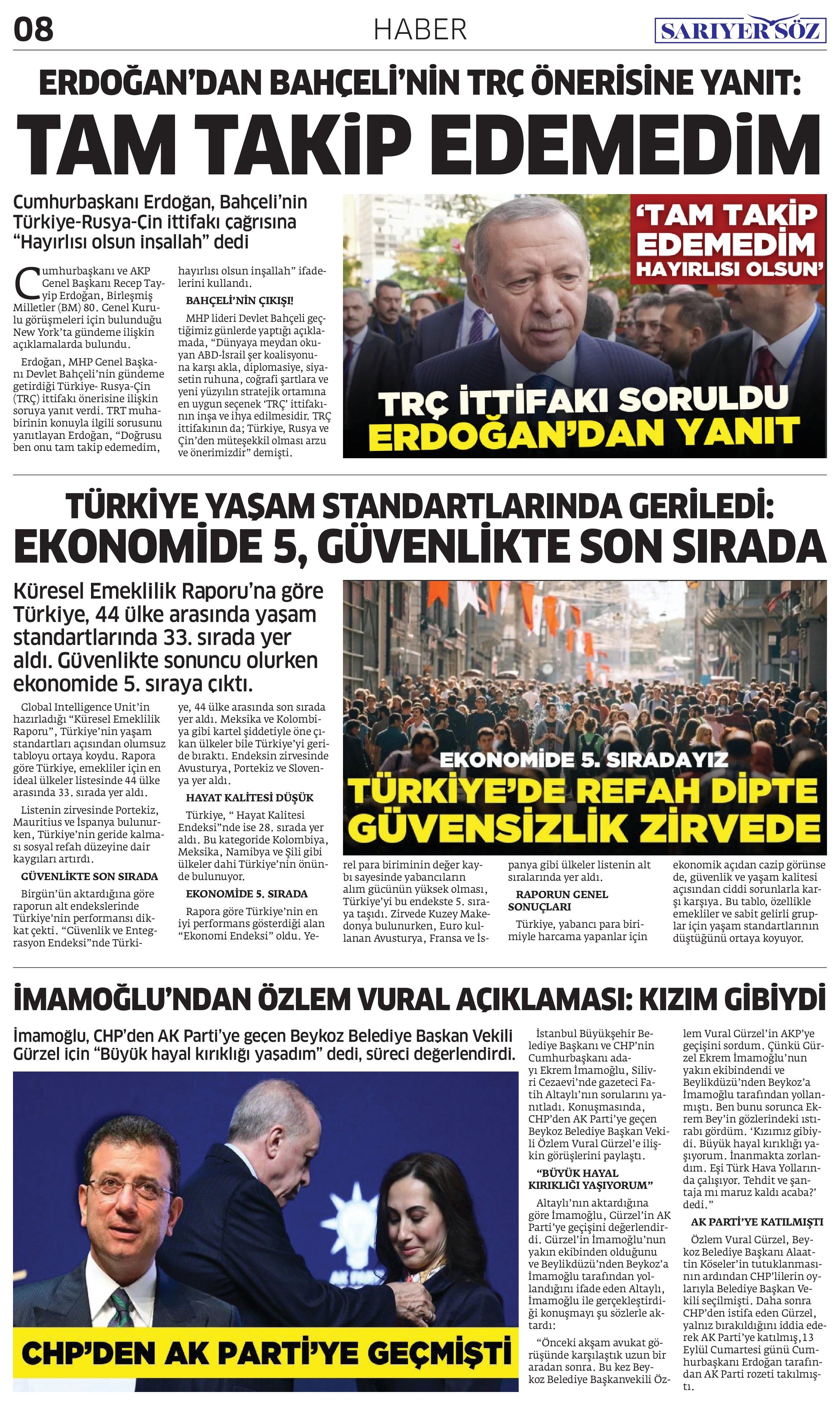 Sarıyer Söz Gazetesi Sayı:10 — Sayfa 8