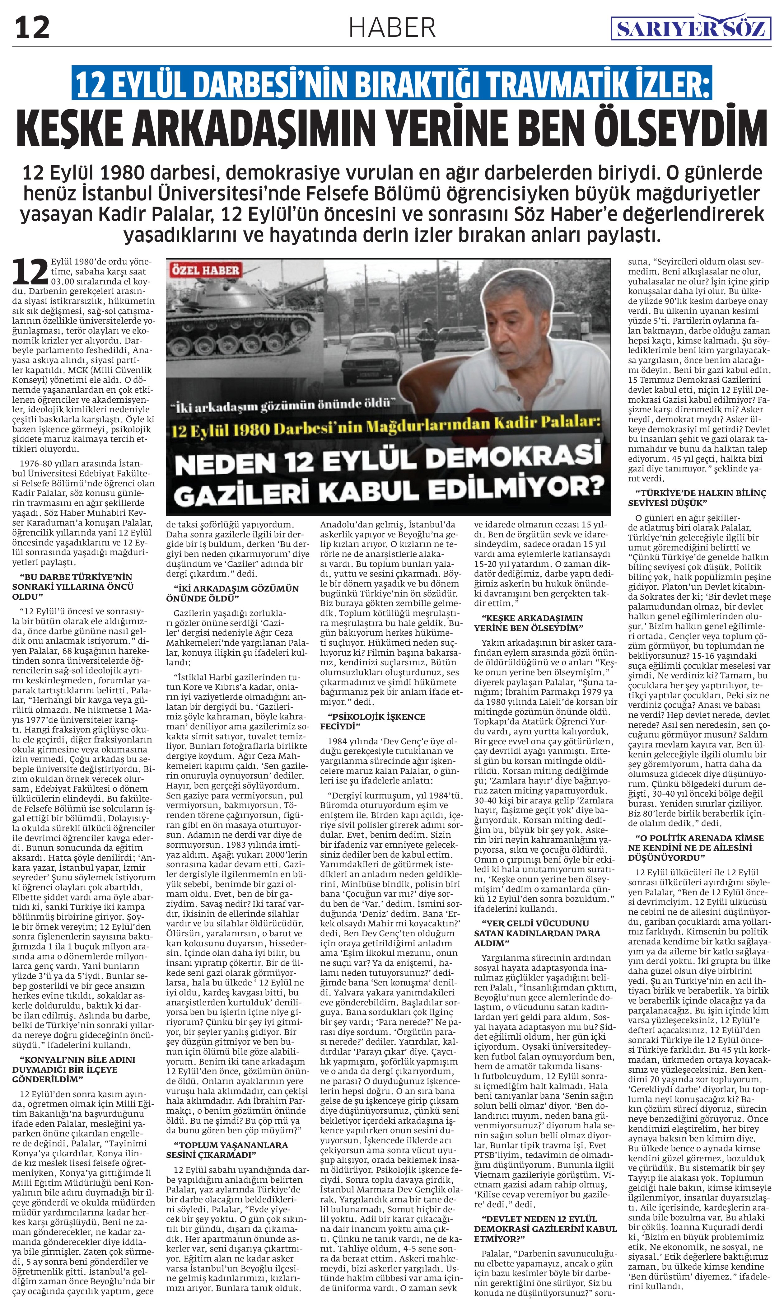 Sarıyer Söz Gazetesi Sayı:10 — Sayfa 12