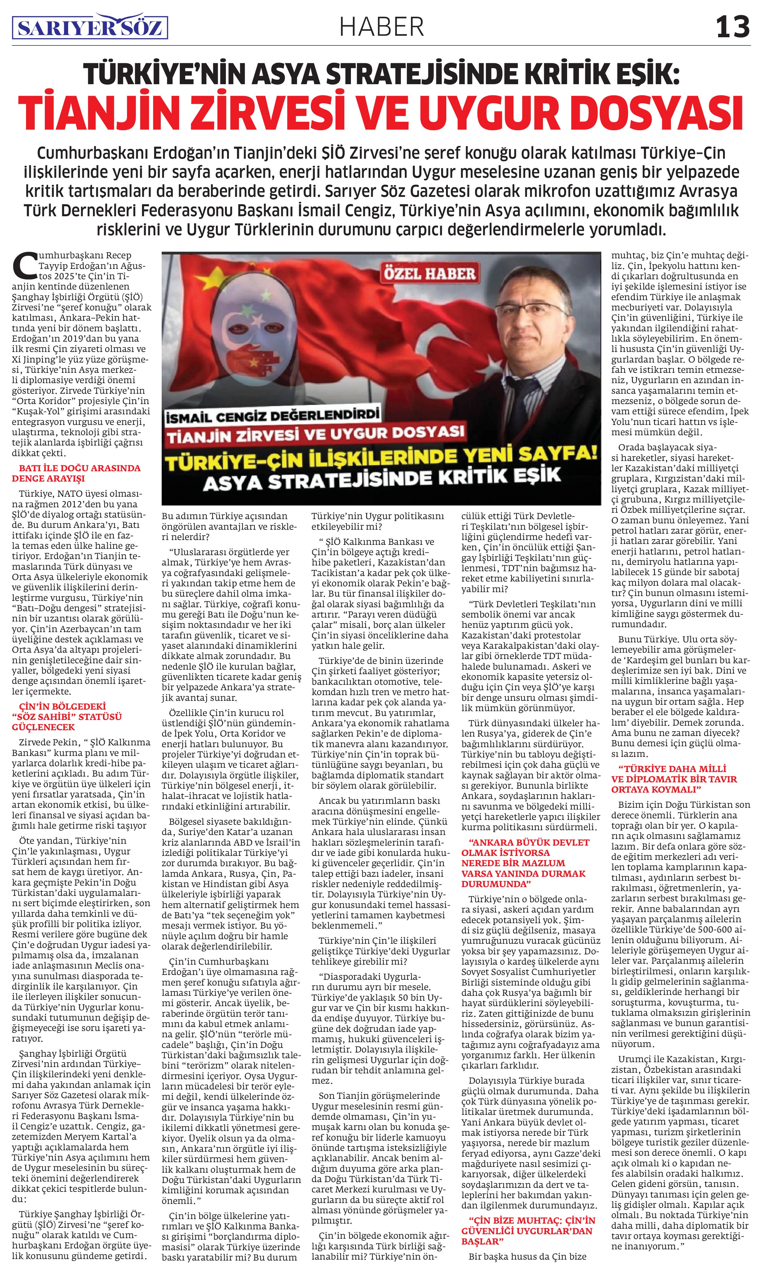 Sarıyer Söz Gazetesi Sayı:10 — Sayfa 13