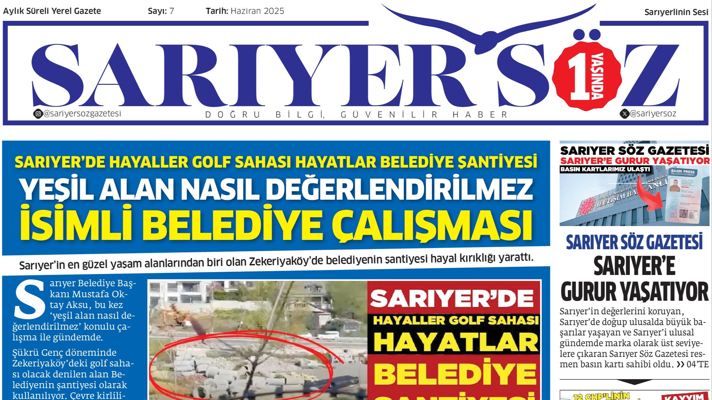 Sarıyer Söz Gazetesi Sayı:7