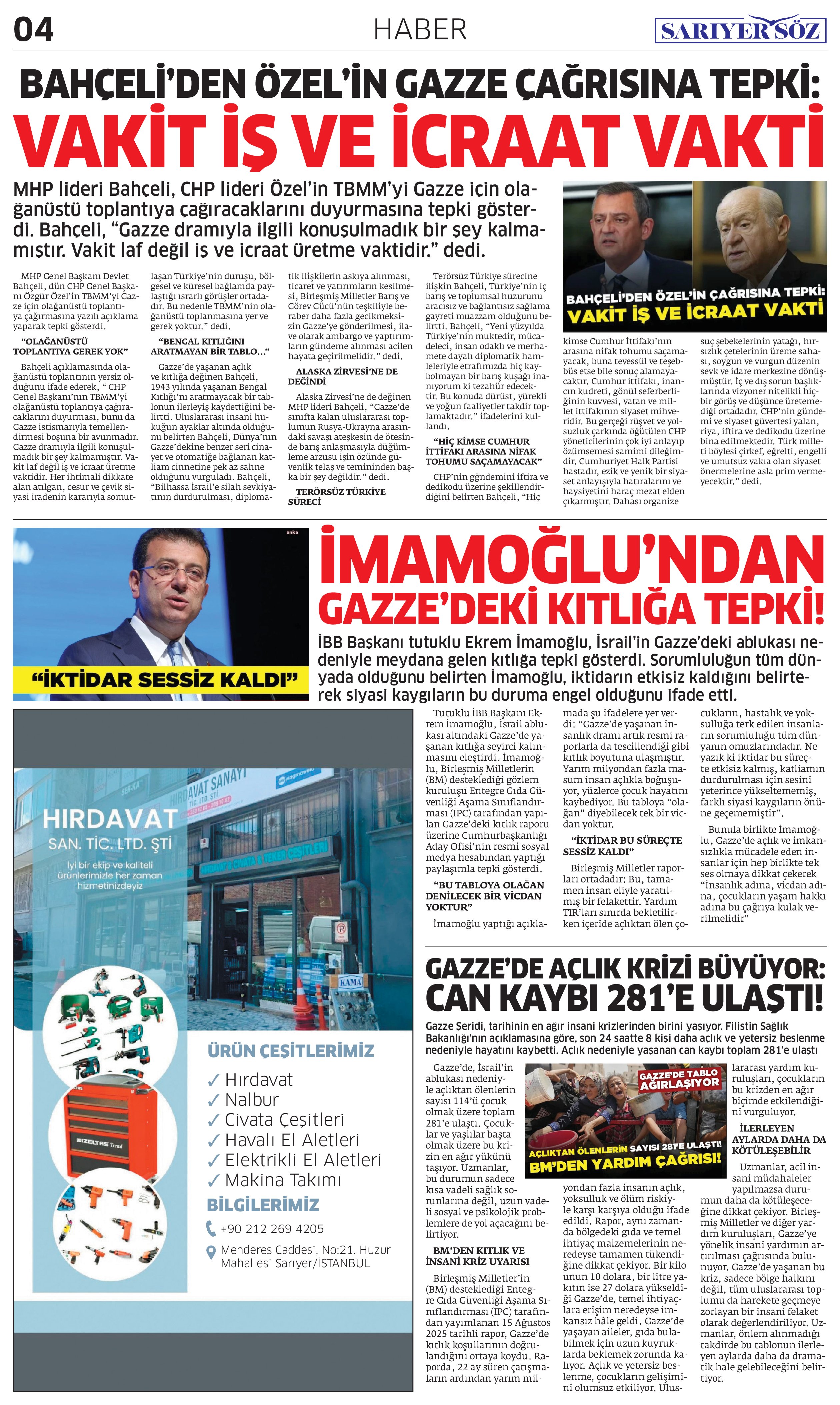 Sarıyer Söz Gazetesi Sayı:9 — Sayfa 4