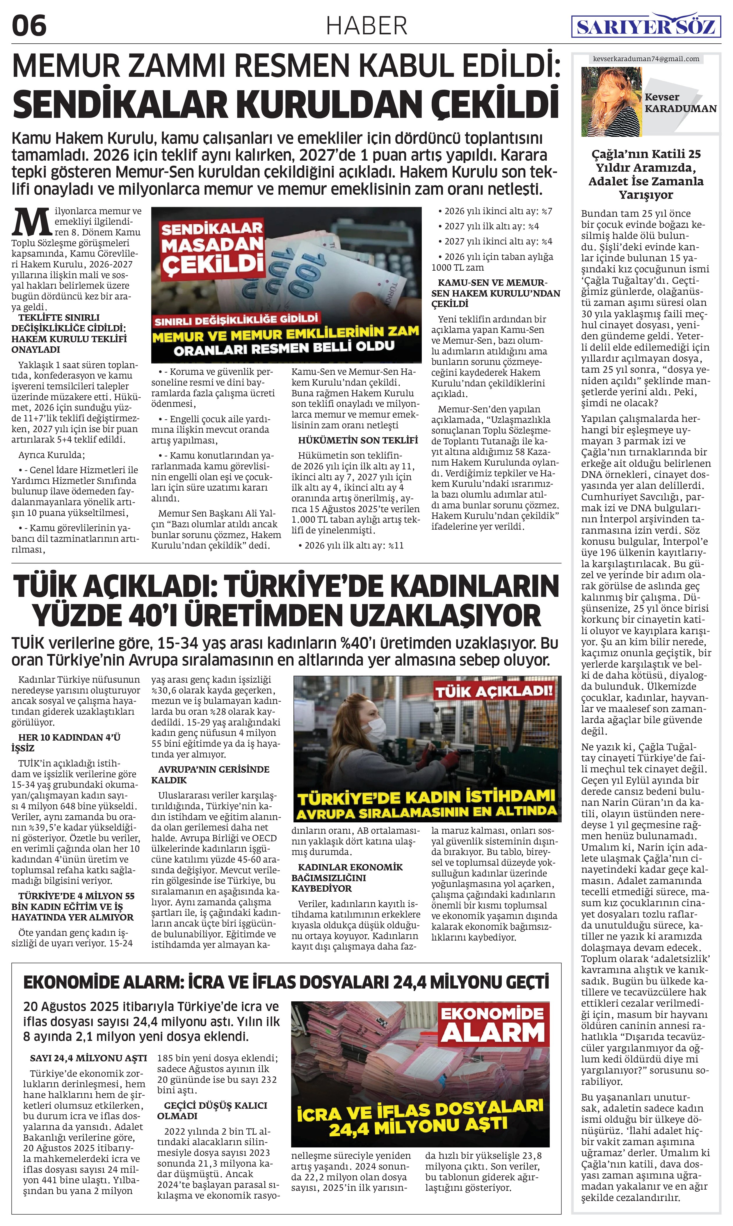 Sarıyer Söz Gazetesi Sayı:9 — Sayfa 6