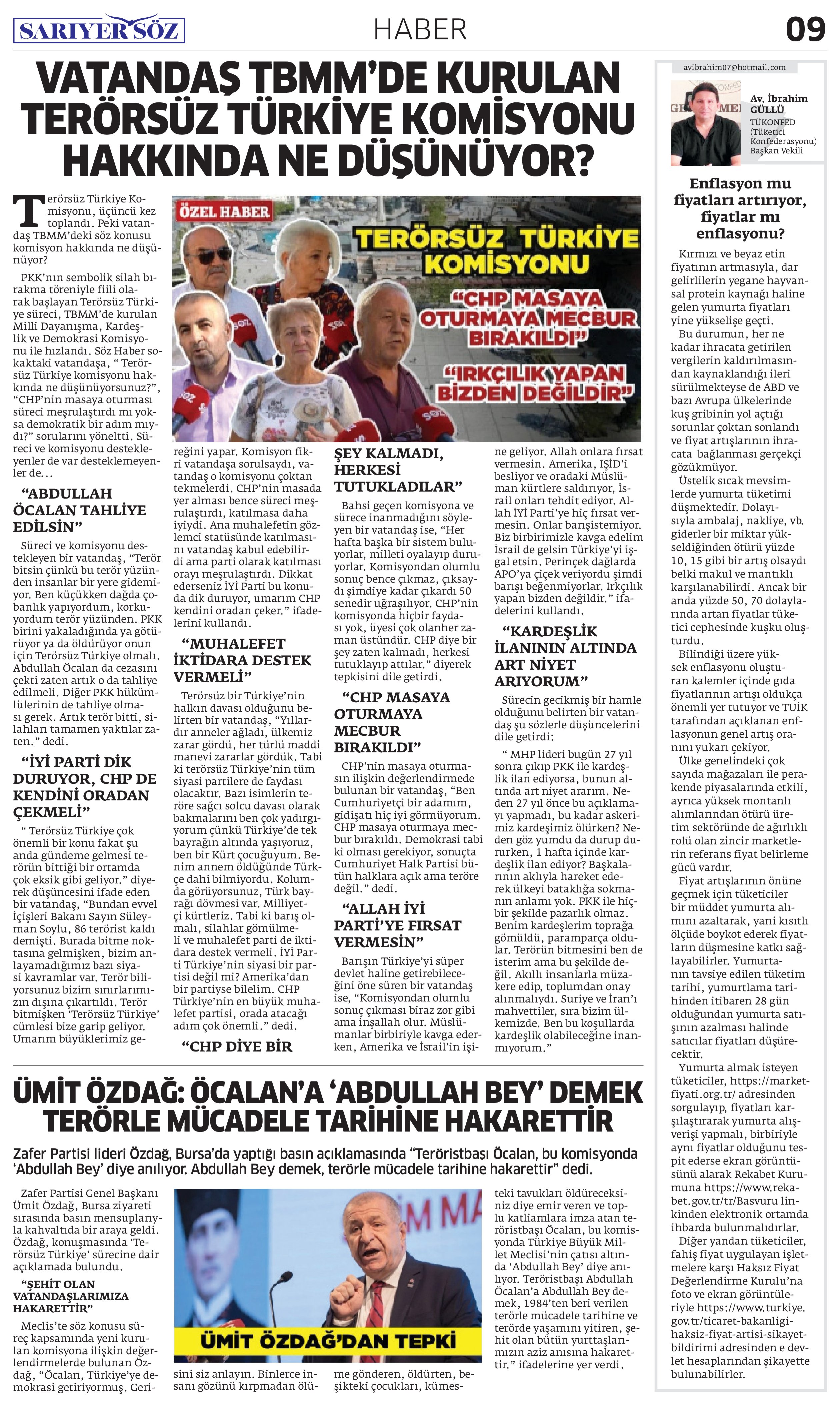 Sarıyer Söz Gazetesi Sayı:9 — Sayfa 9