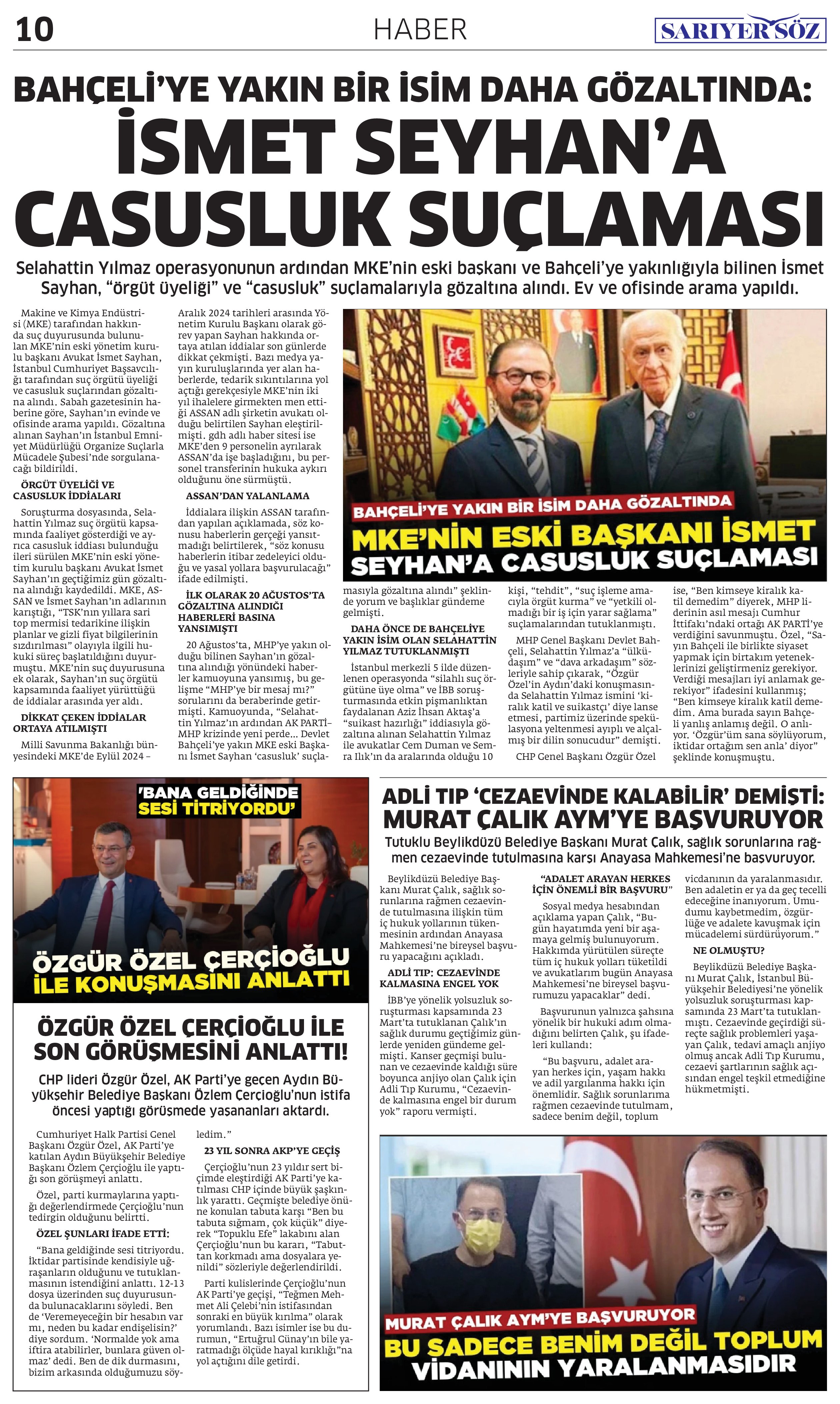 Sarıyer Söz Gazetesi Sayı:9 — Sayfa 10