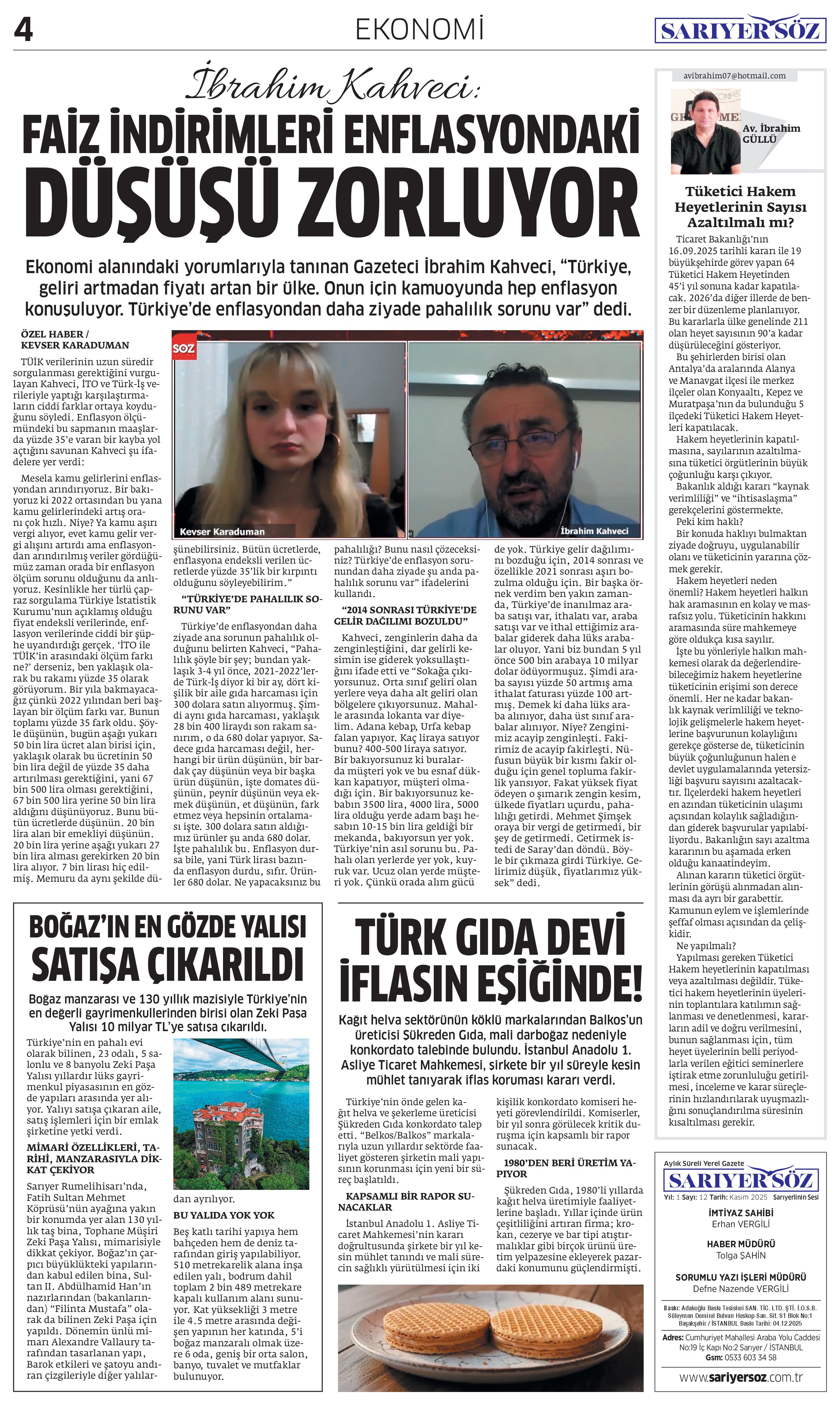 Sarıyer Söz Gazetesi Sayı:12 — Sayfa 3