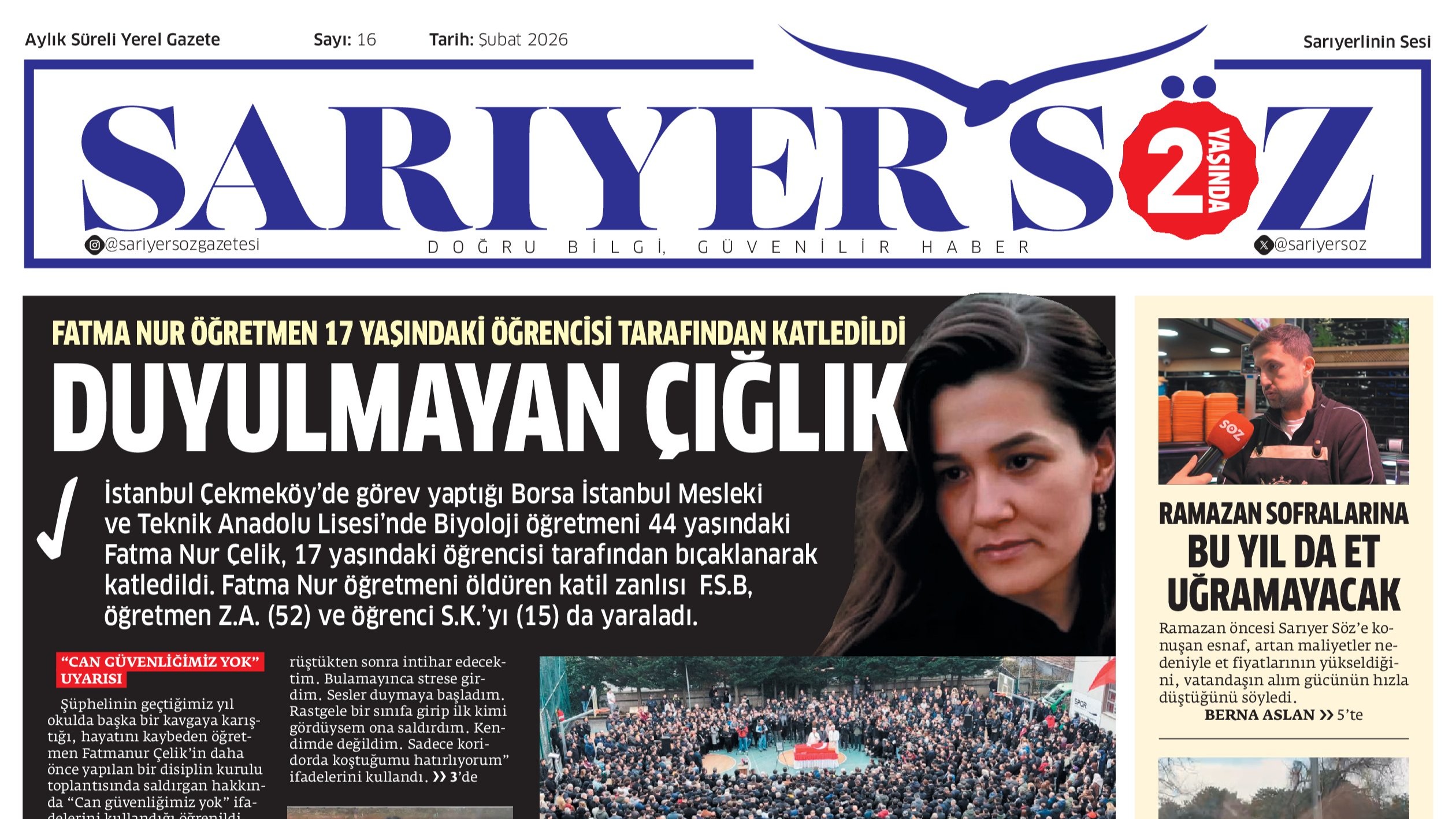 Sarıyer Söz Gazetesi Sayı:16