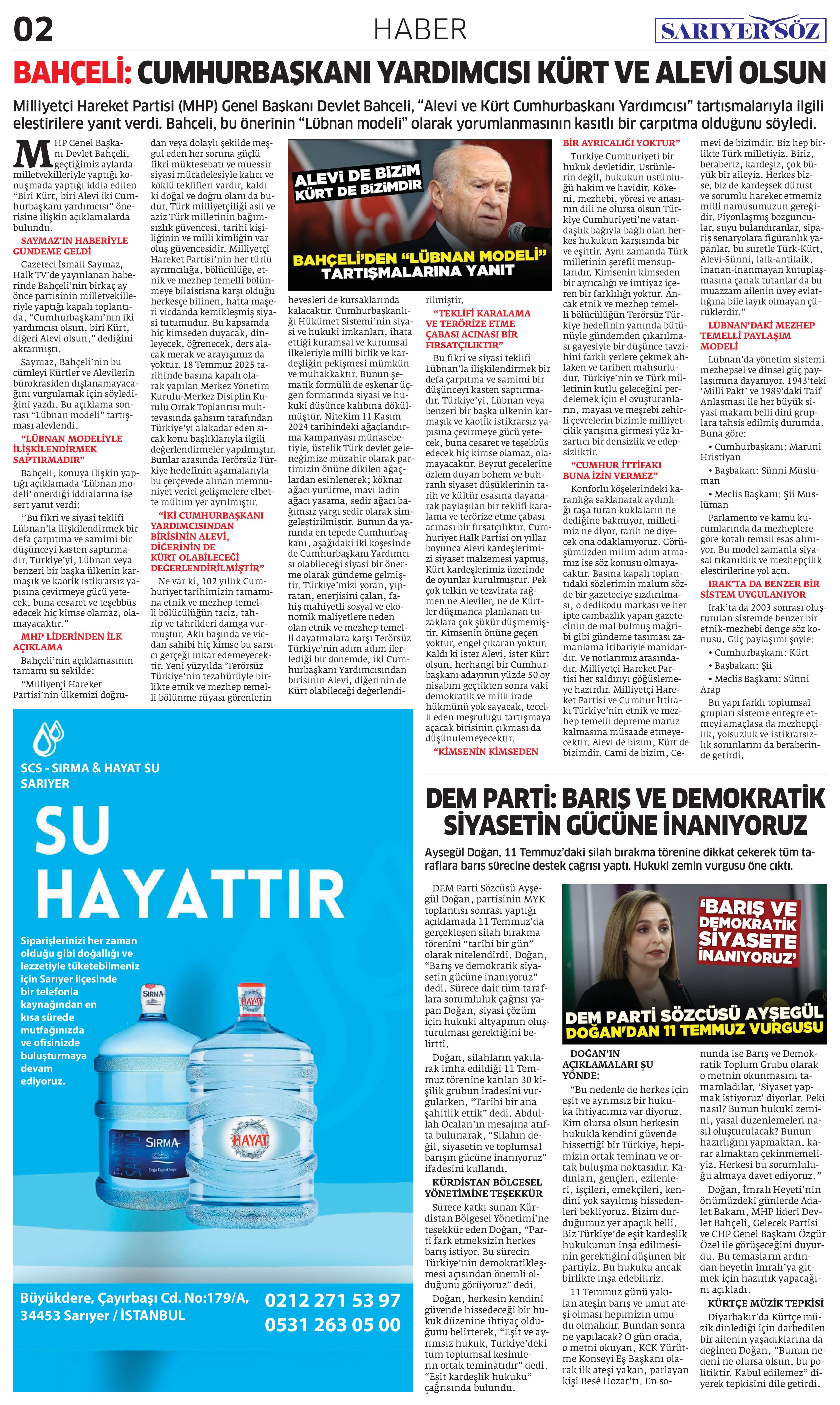 Sarıyer Söz Gazetesi Sayı:8 — Sayfa 2