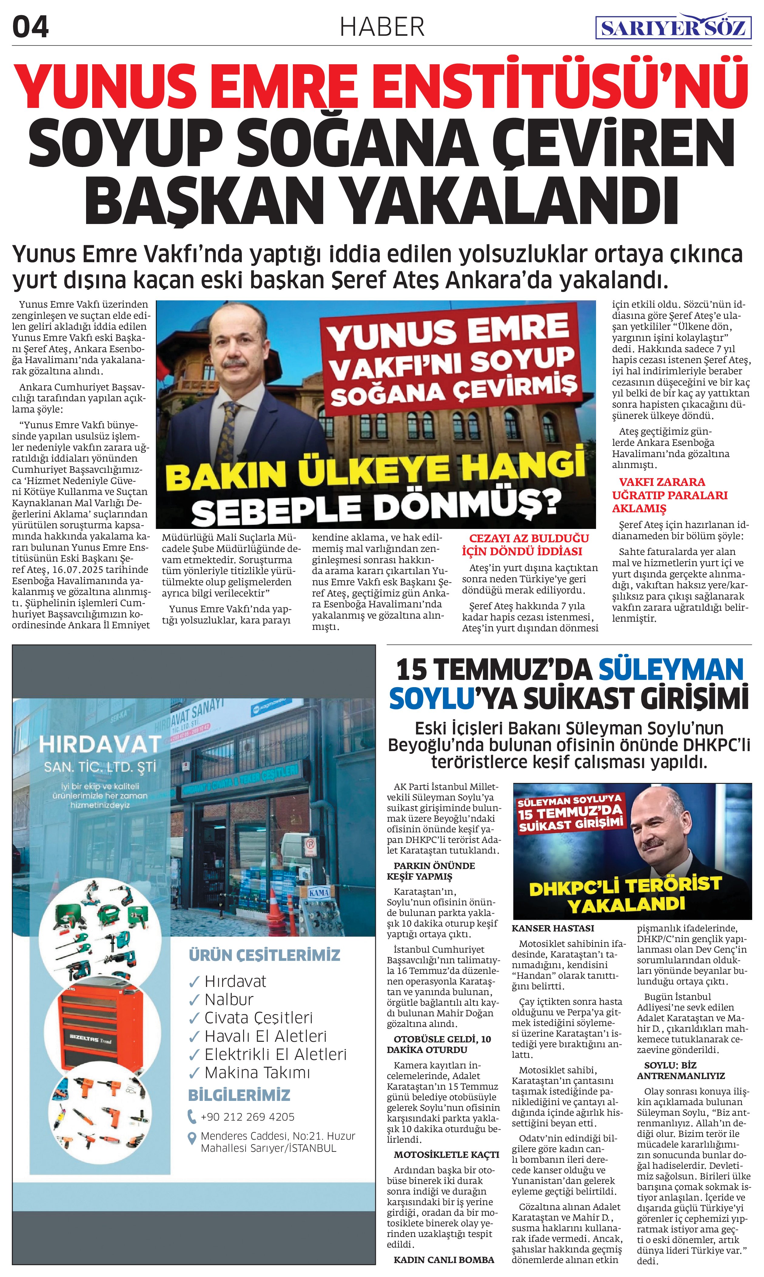 Sarıyer Söz Gazetesi Sayı:8 — Sayfa 3