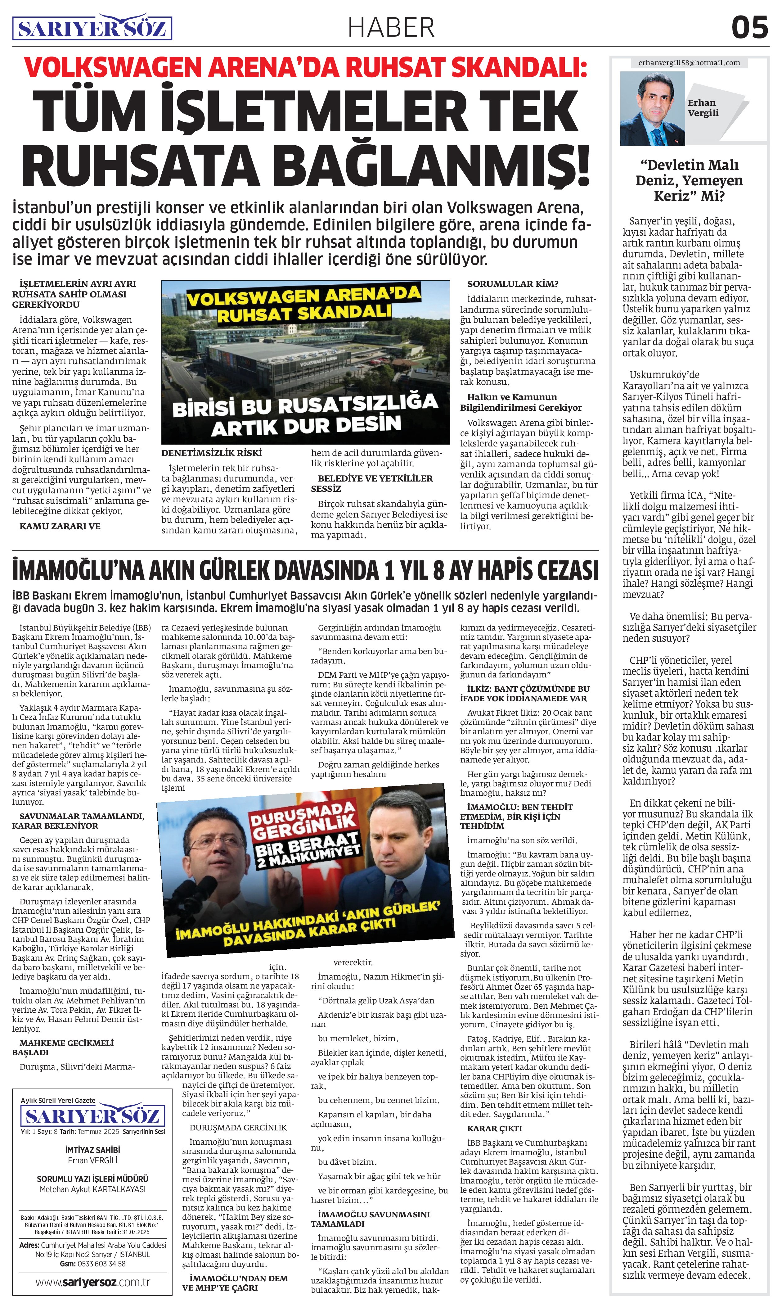 Sarıyer Söz Gazetesi Sayı:8 — Sayfa 5