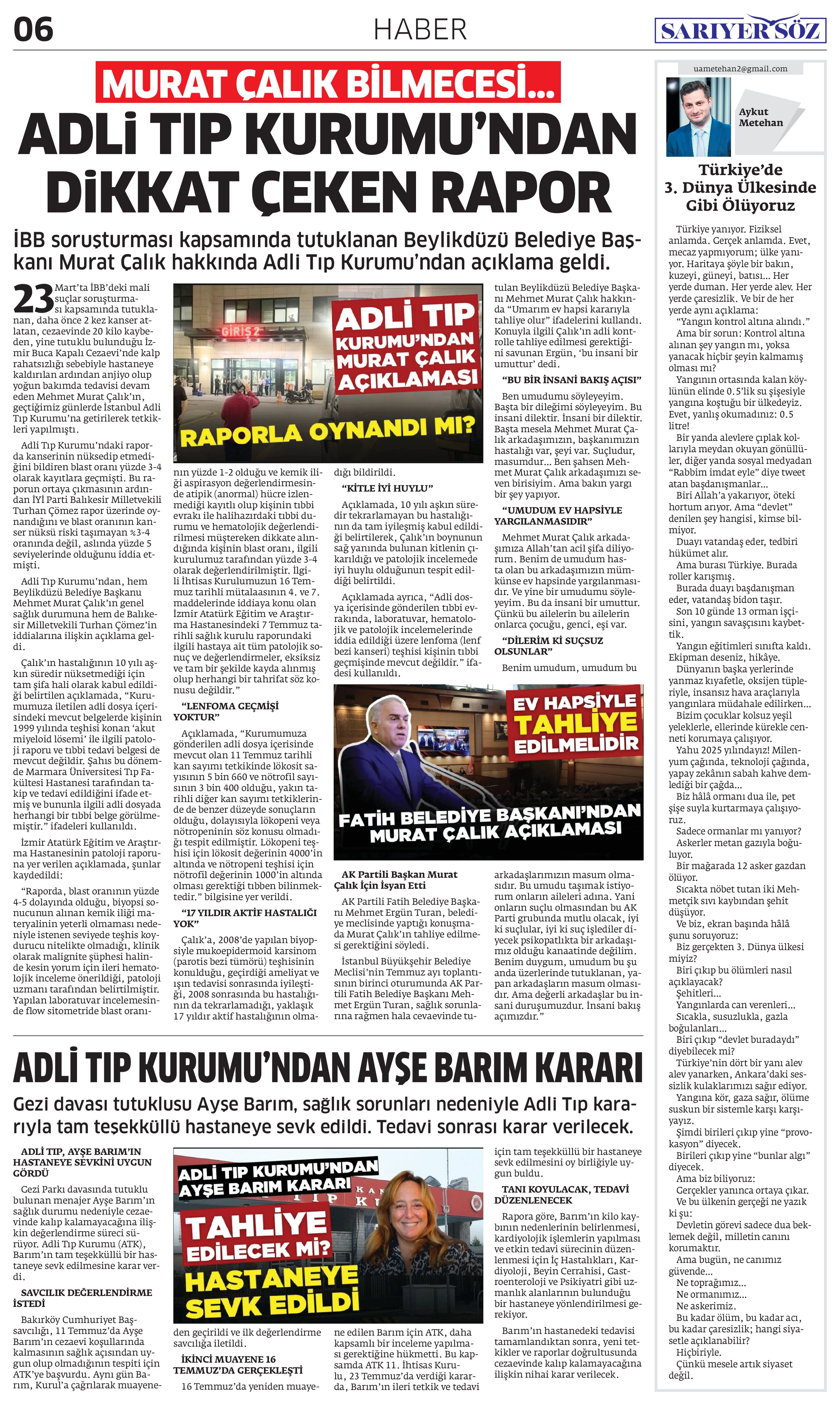 Sarıyer Söz Gazetesi Sayı:8 — Sayfa 6