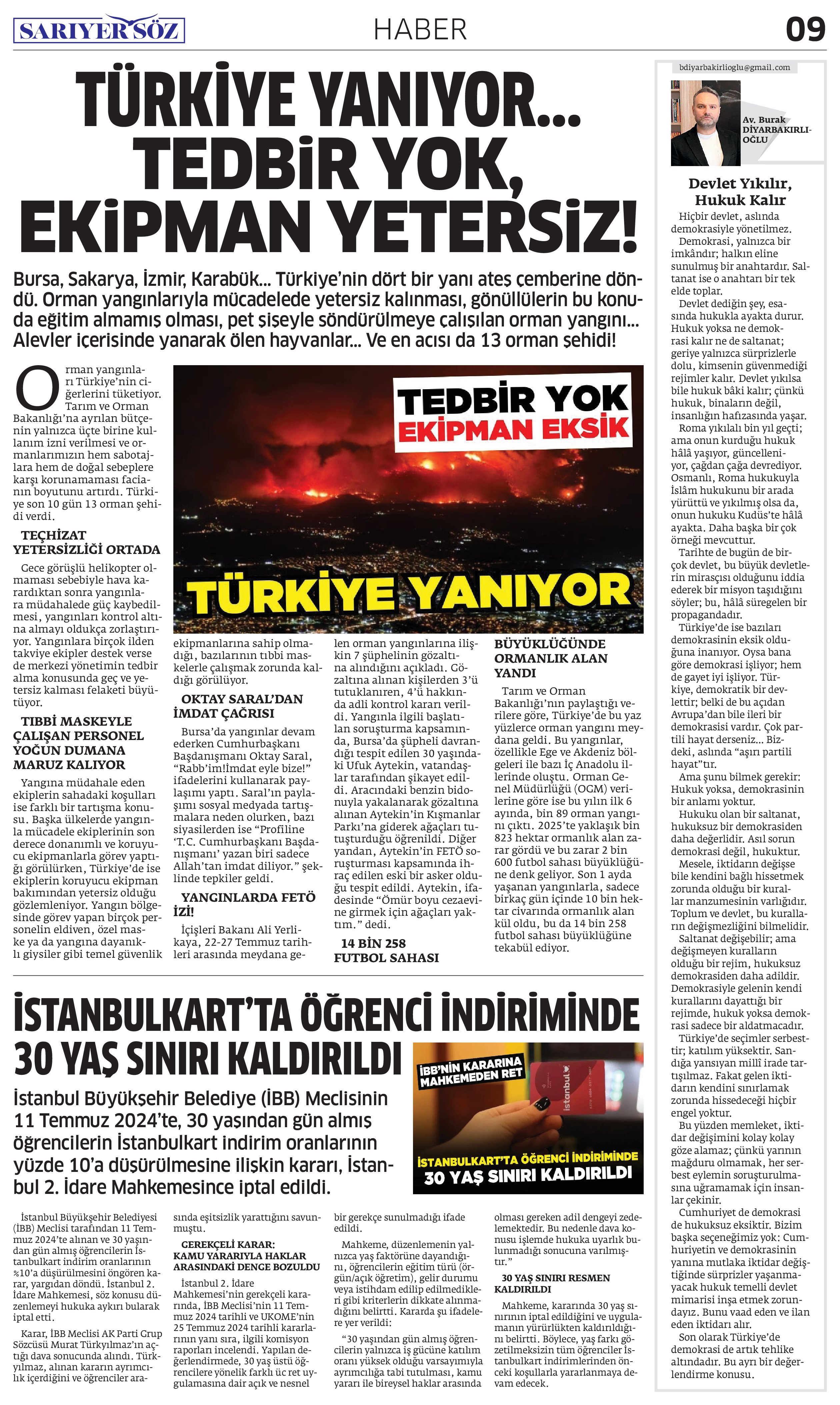 Sarıyer Söz Gazetesi Sayı:8 — Sayfa 9