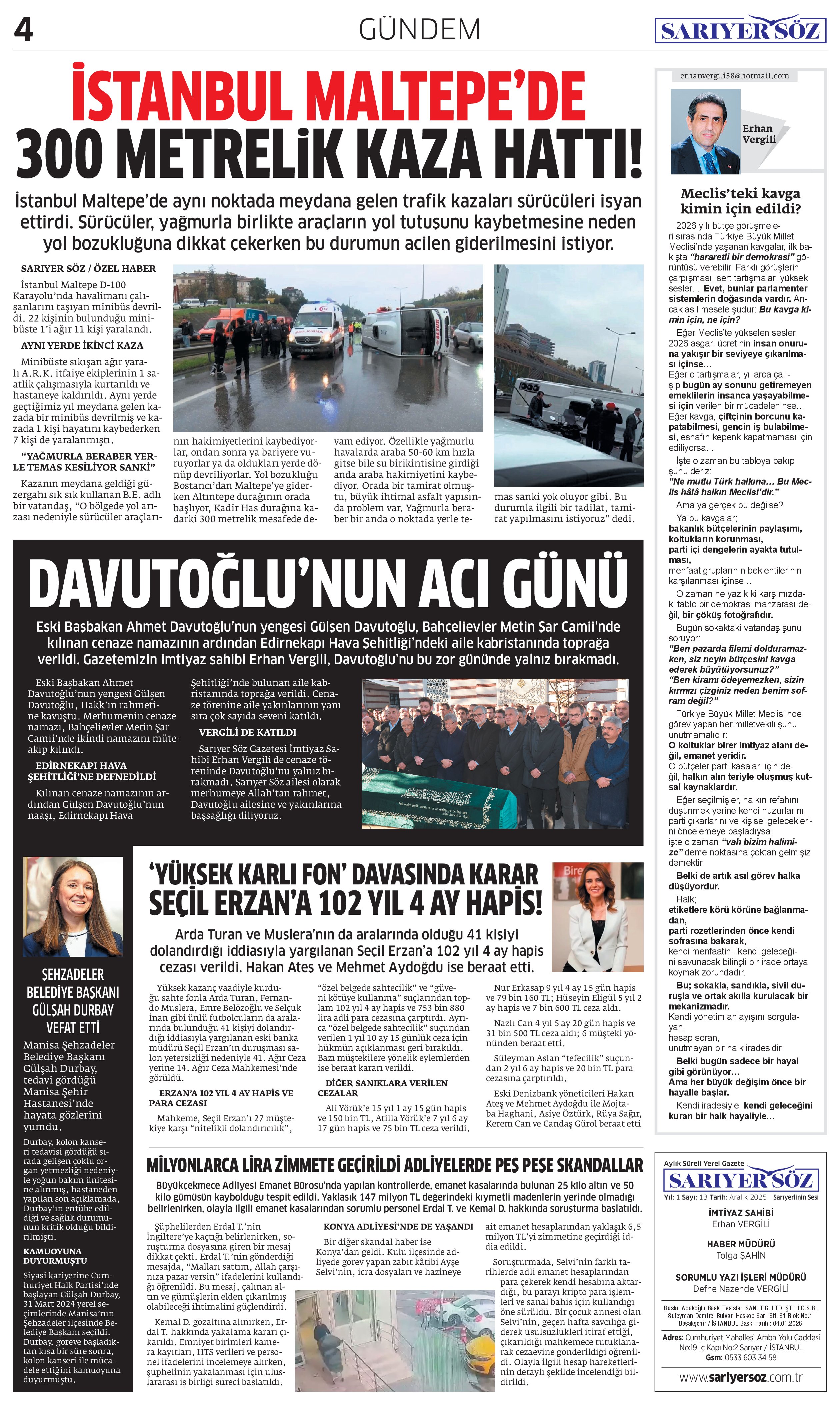 Sarıyer Söz Gazetesi Sayı:13 — Sayfa 4