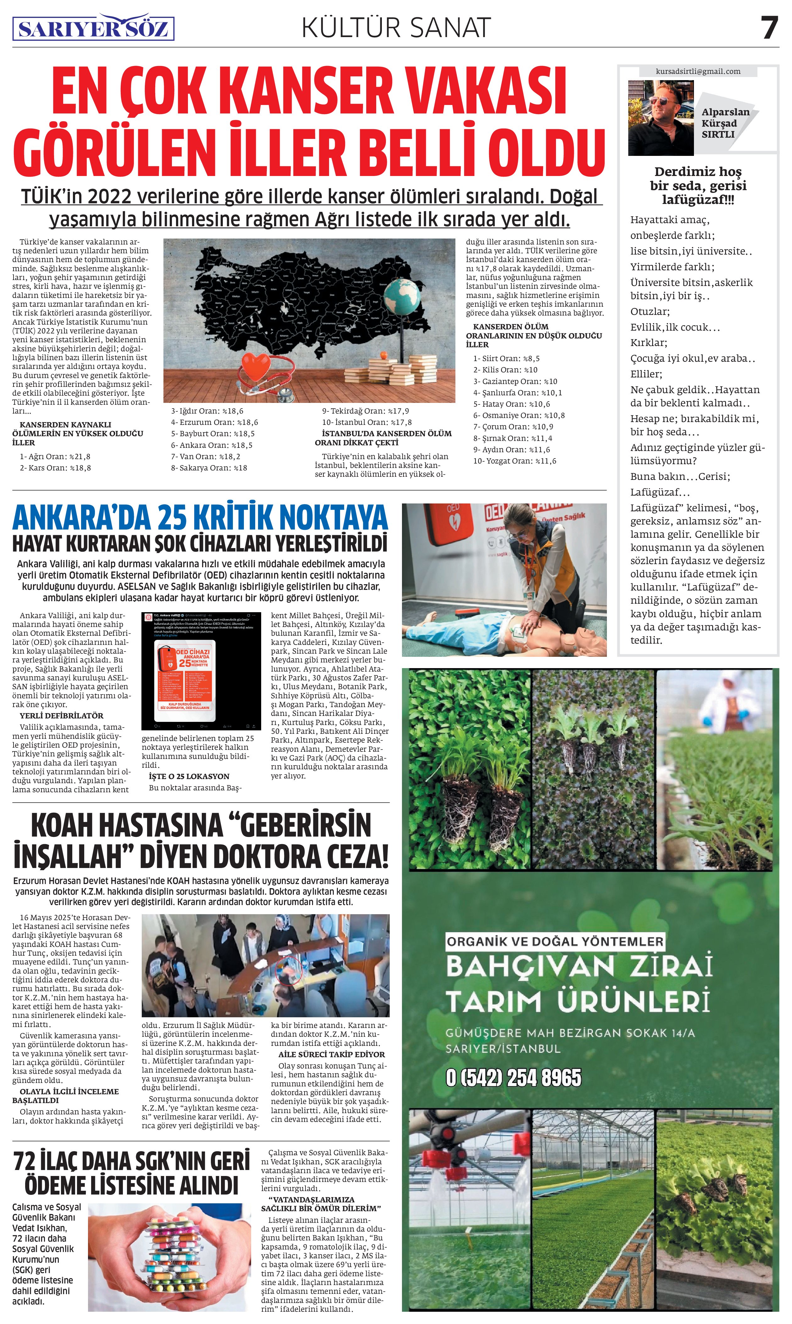Sarıyer Söz Gazetesi Sayı:13 — Sayfa 7