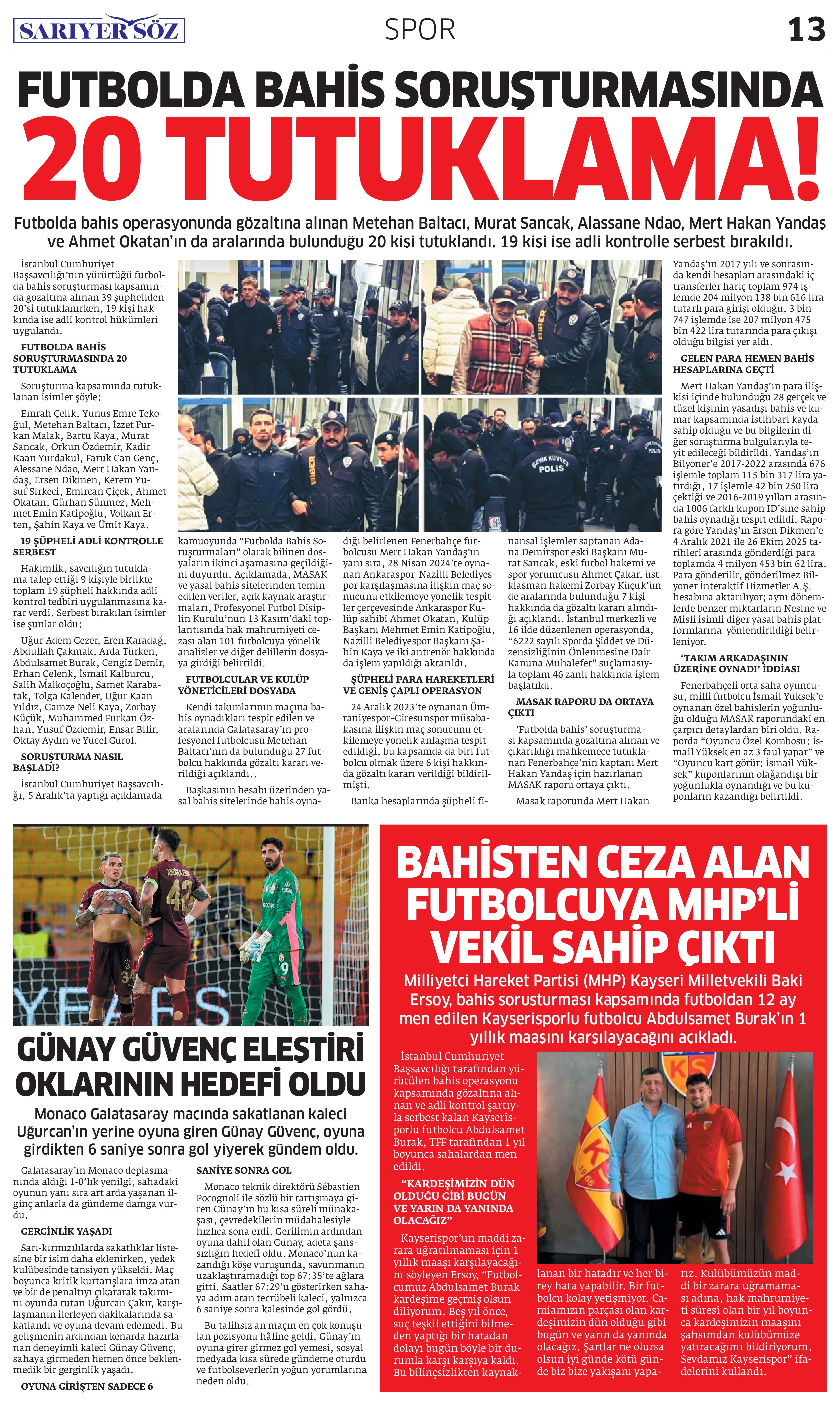 Sarıyer Söz Gazetesi Sayı:13 — Sayfa 13