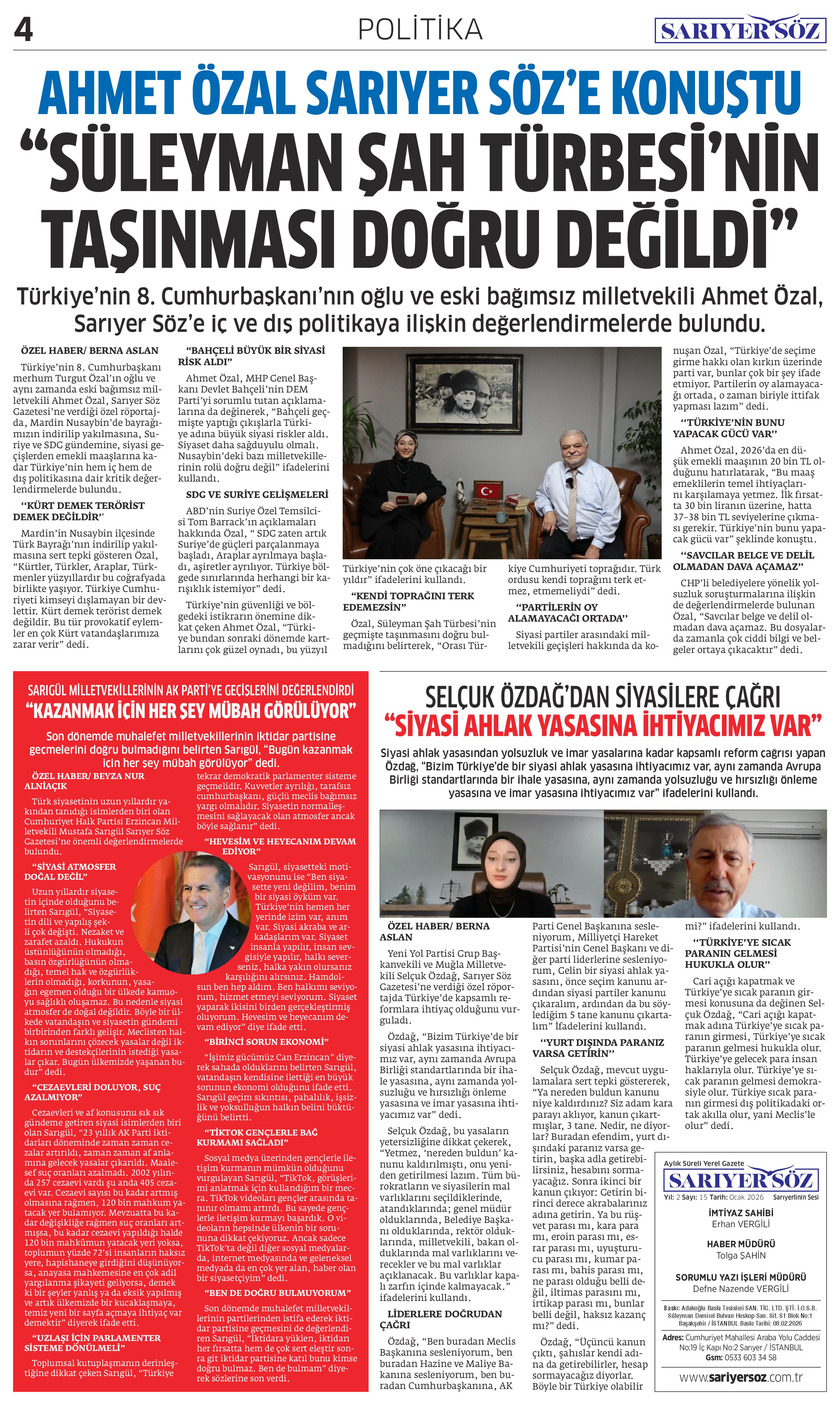 Sarıyer Söz Gazetesi Sayı:15 — Sayfa 4