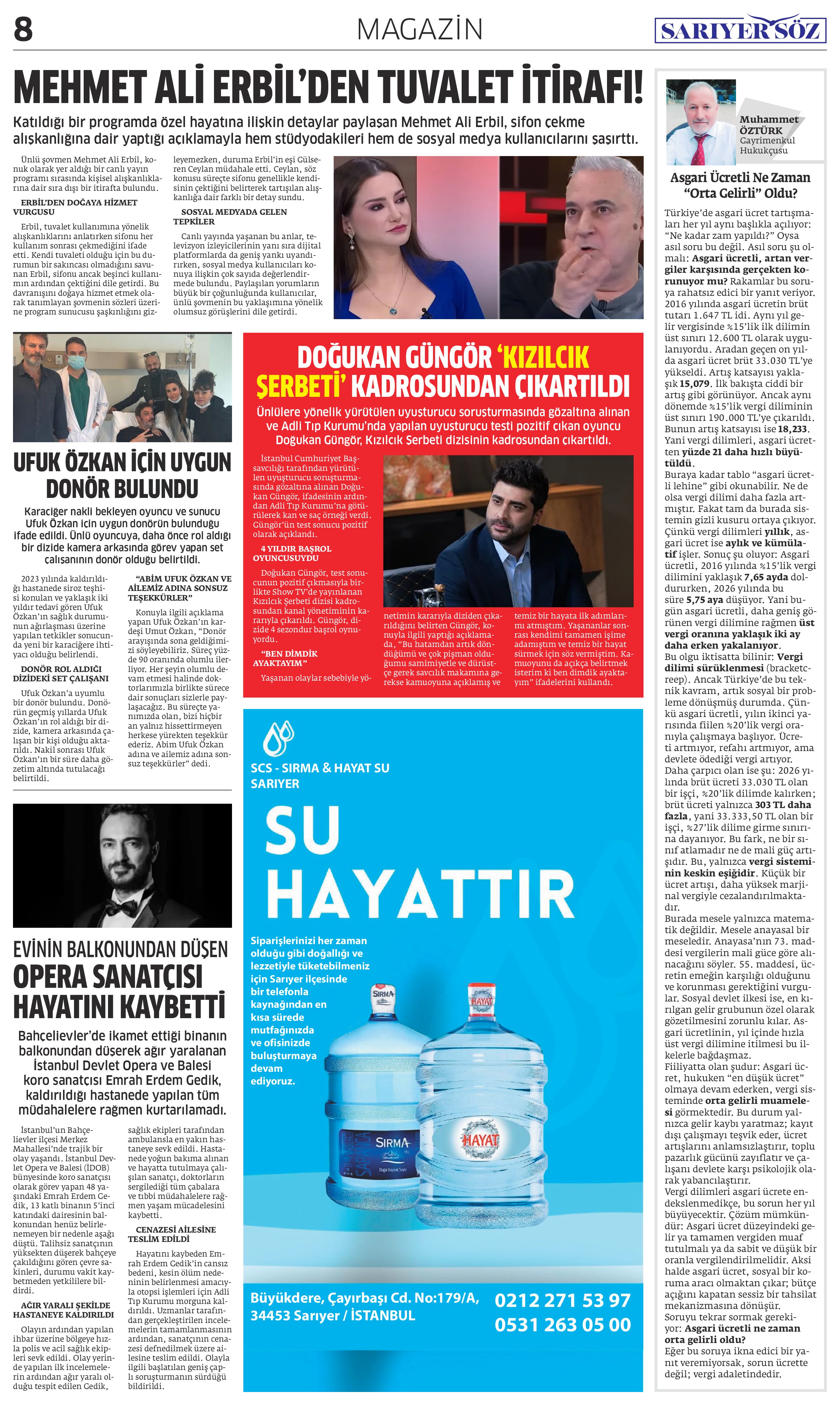 Sarıyer Söz Gazetesi Sayı:15 — Sayfa 8