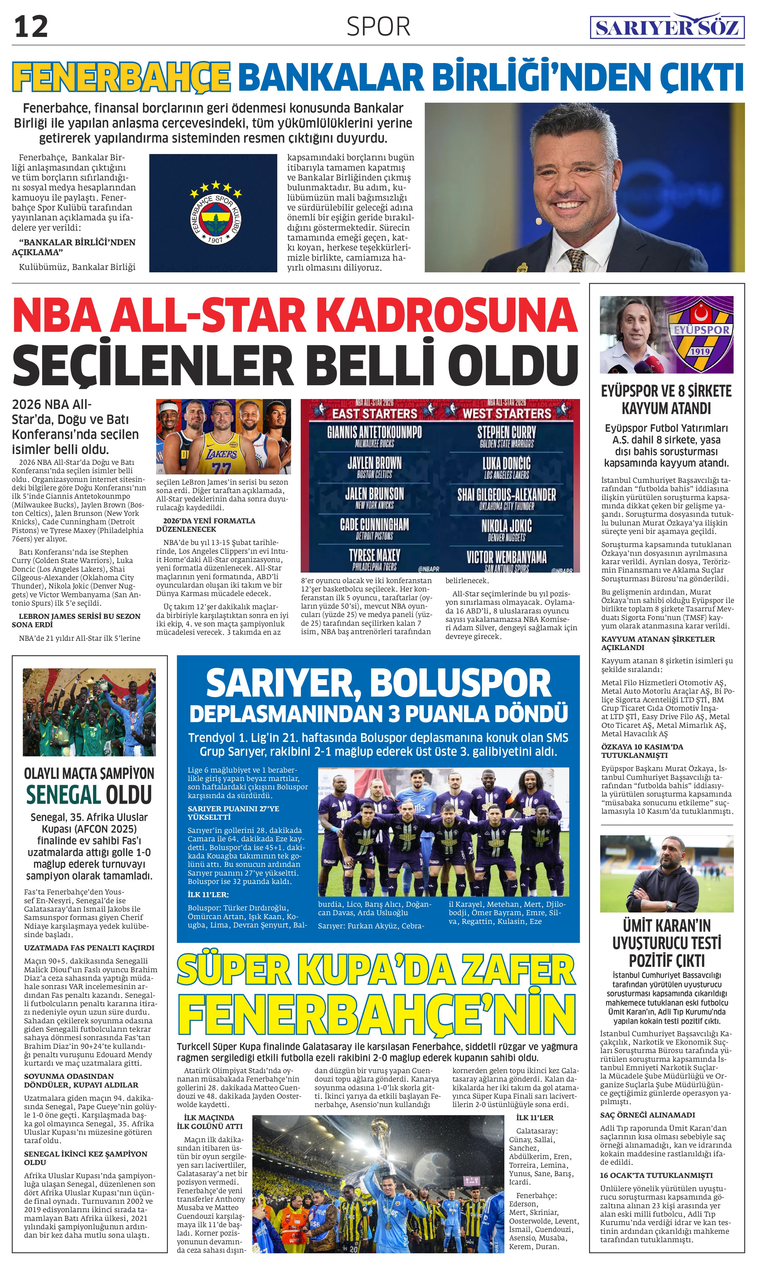 Sarıyer Söz Gazetesi Sayı:15 — Sayfa 13