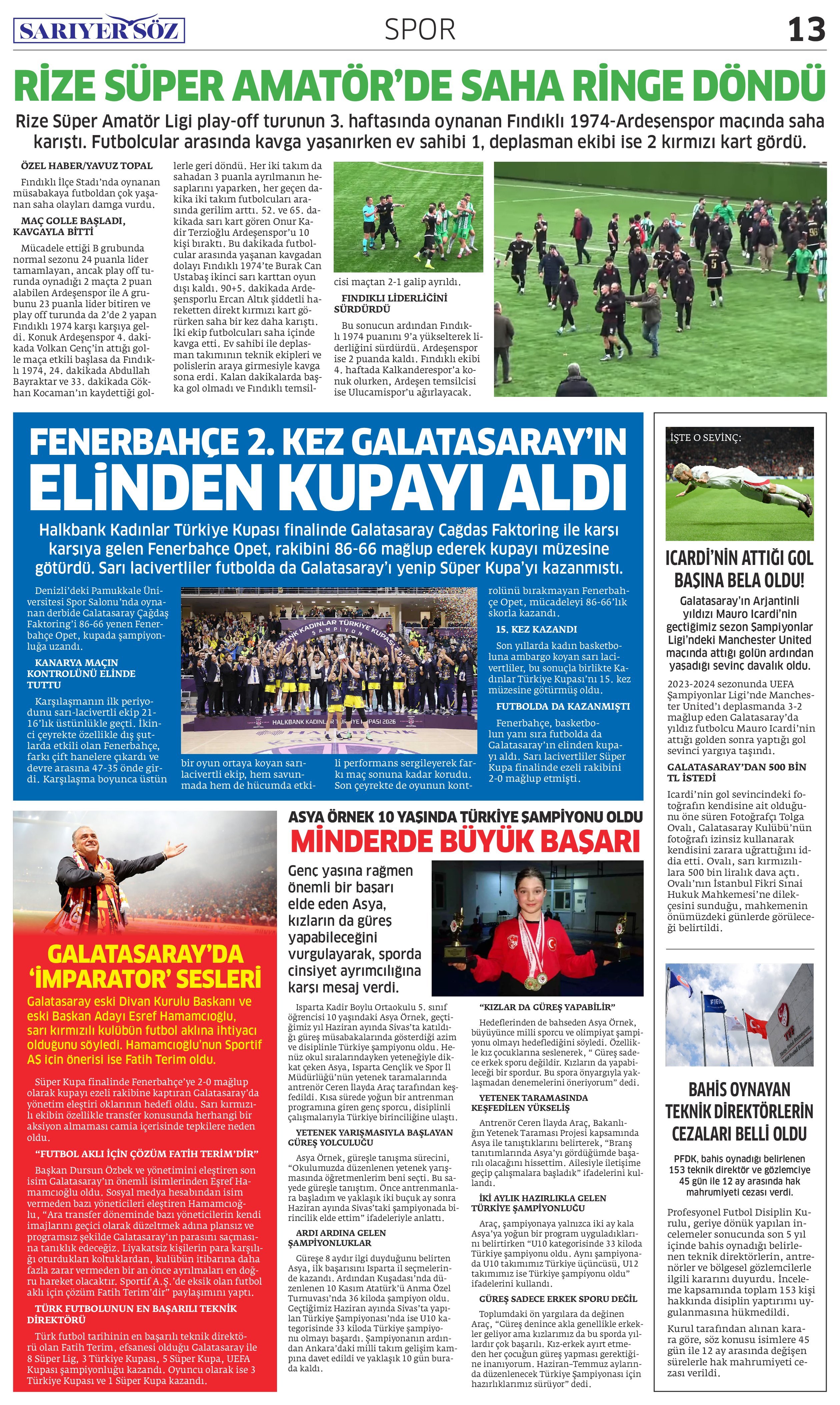 Sarıyer Söz Gazetesi Sayı:15 — Sayfa 12