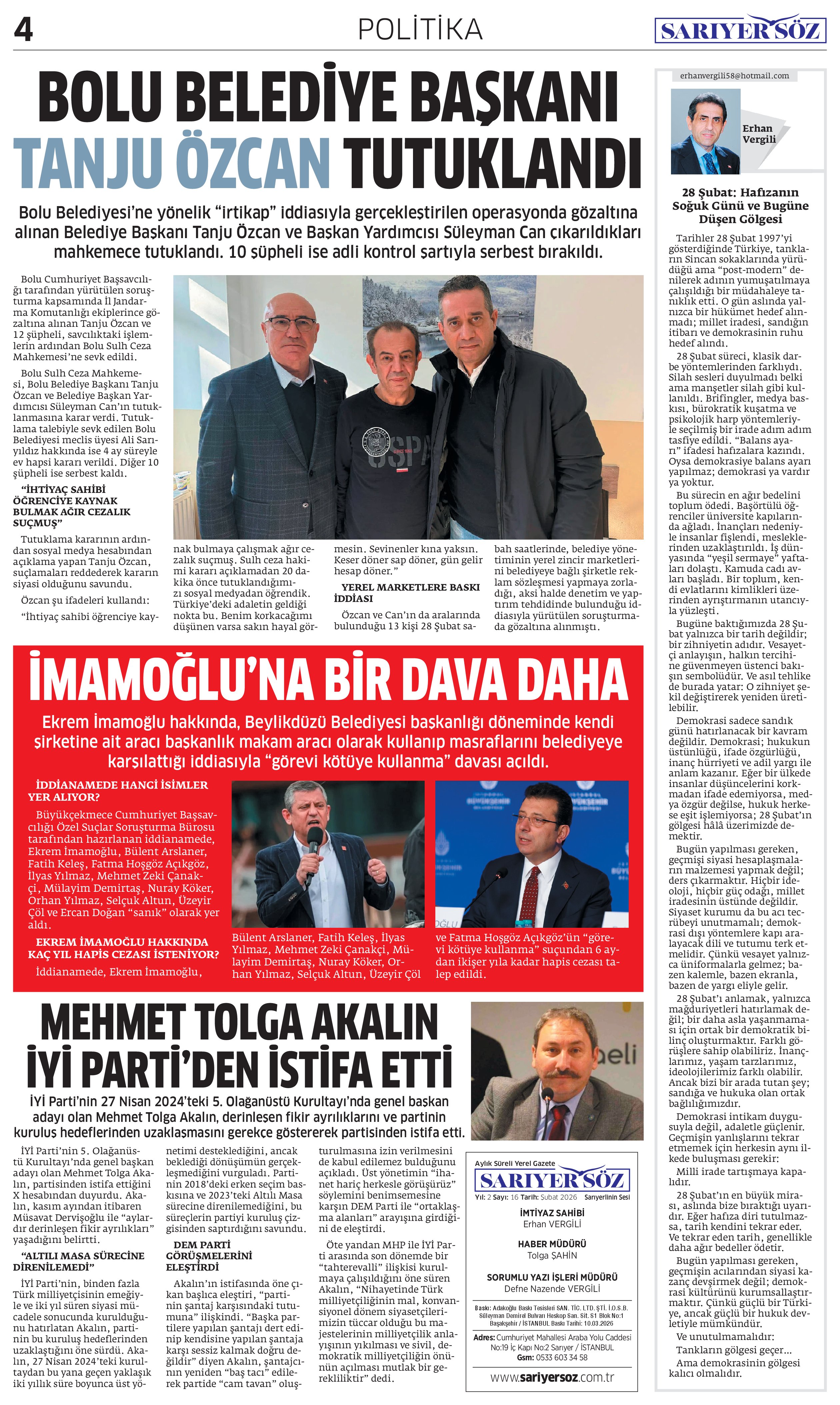 Sarıyer Söz Gazetesi Sayı:16 — Sayfa 4