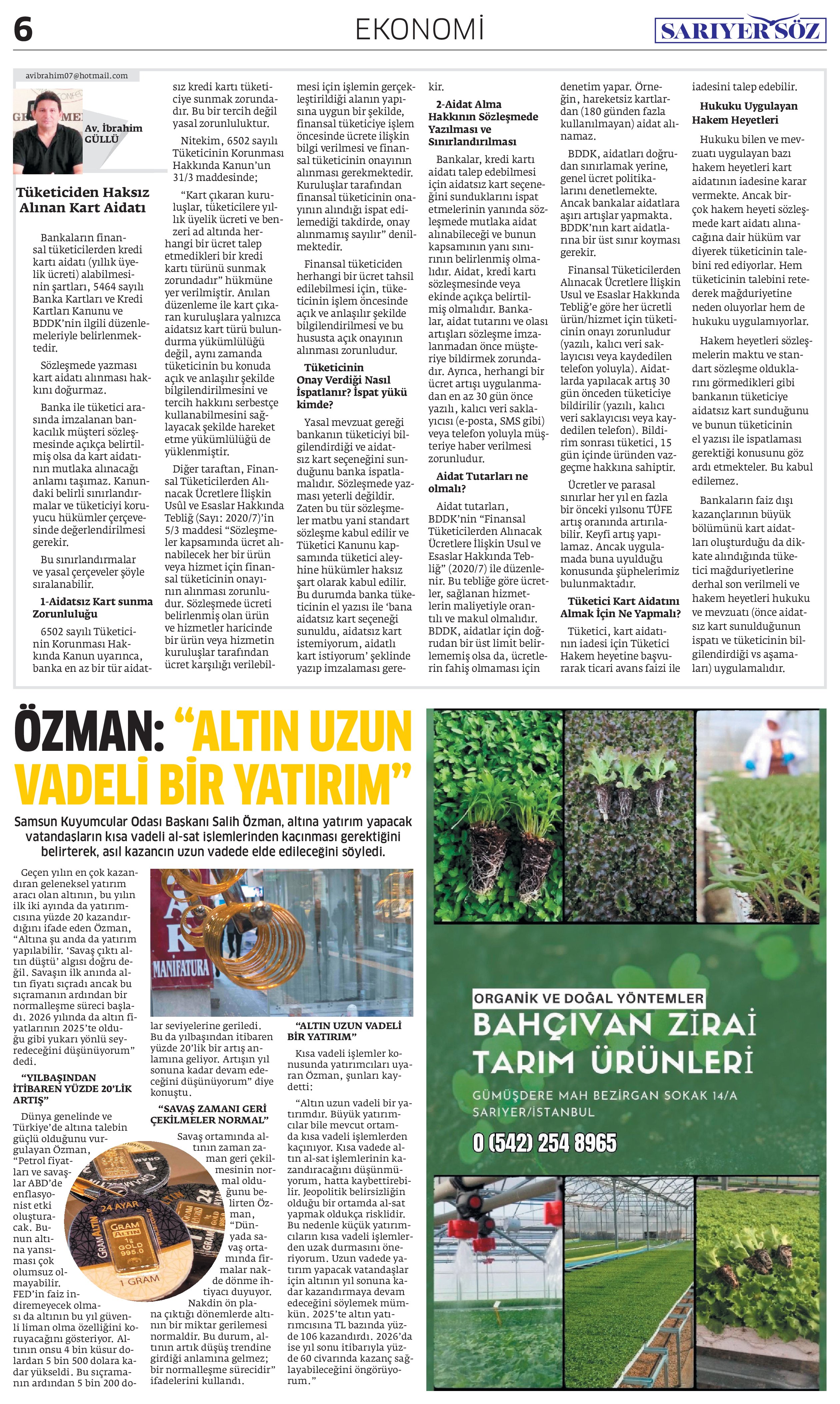 Sarıyer Söz Gazetesi Sayı:16 — Sayfa 6