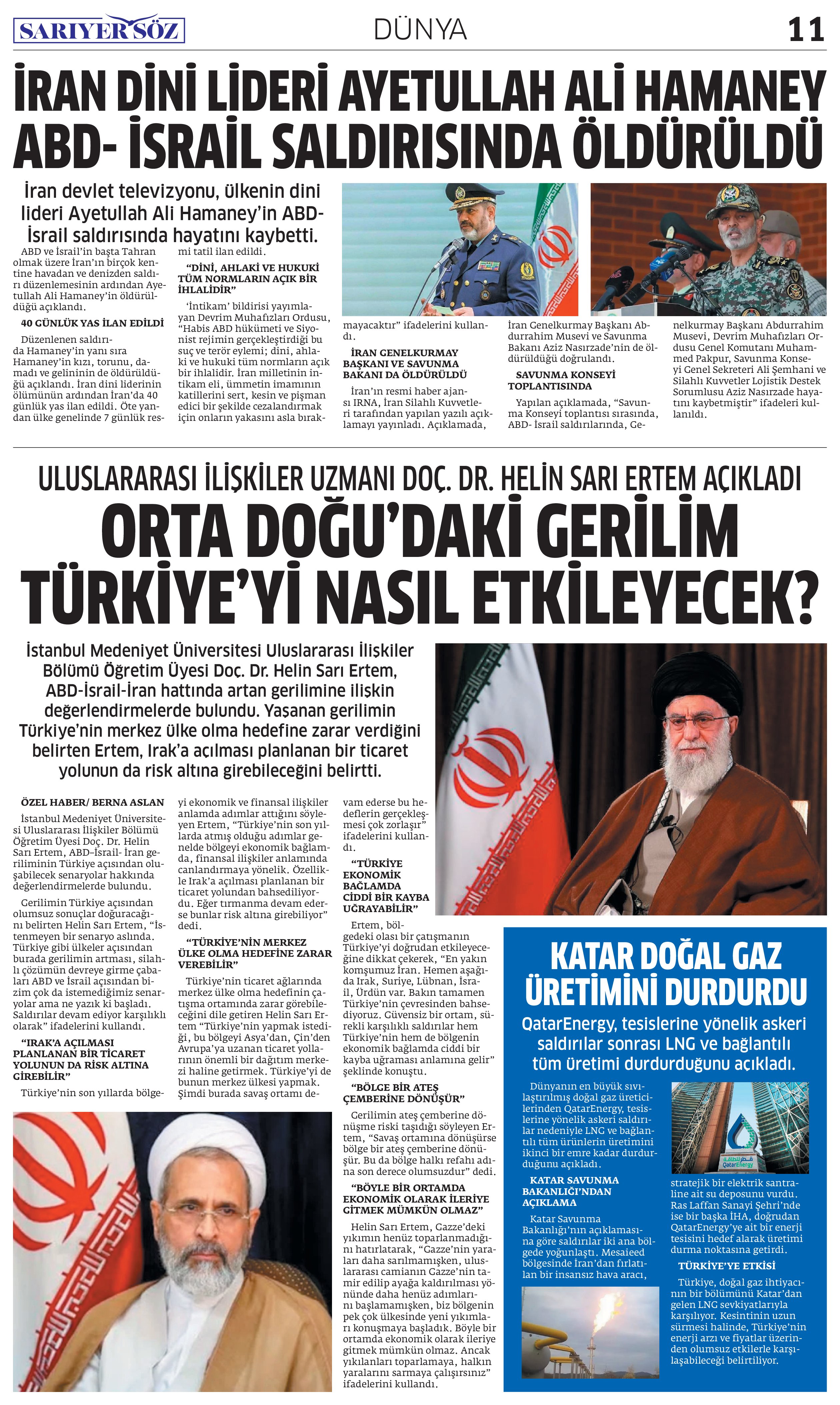 Sarıyer Söz Gazetesi Sayı:16 — Sayfa 11
