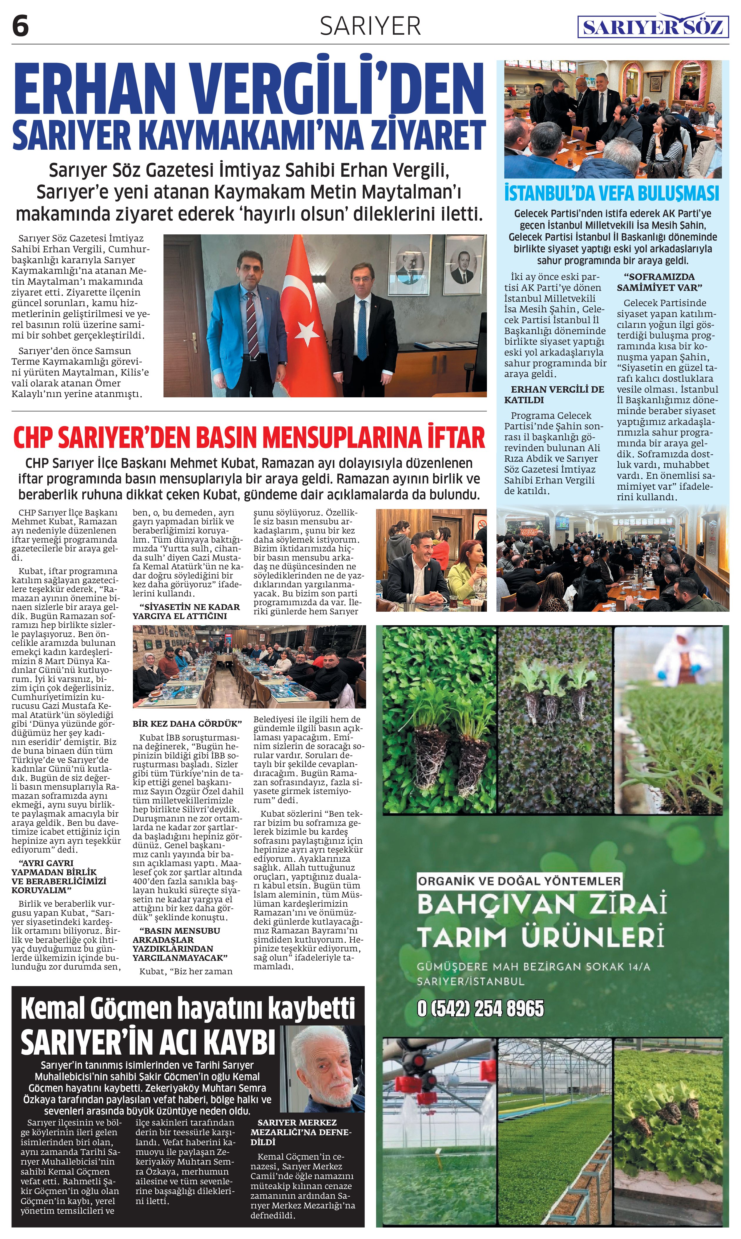 Sarıyer Söz Gazetesi Sayı:17 — Sayfa 6