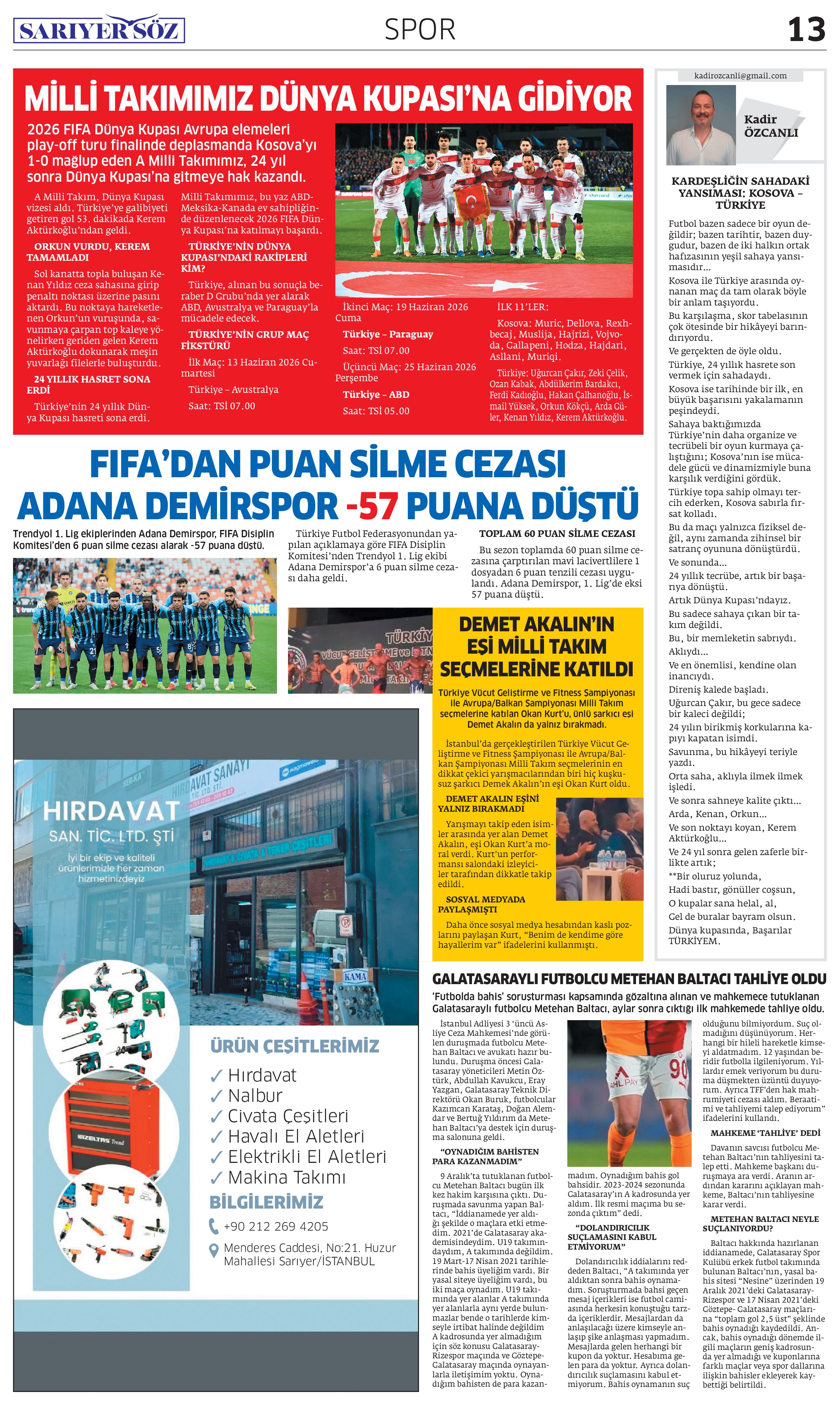 Sarıyer Söz Gazetesi Sayı:17 — Sayfa 12