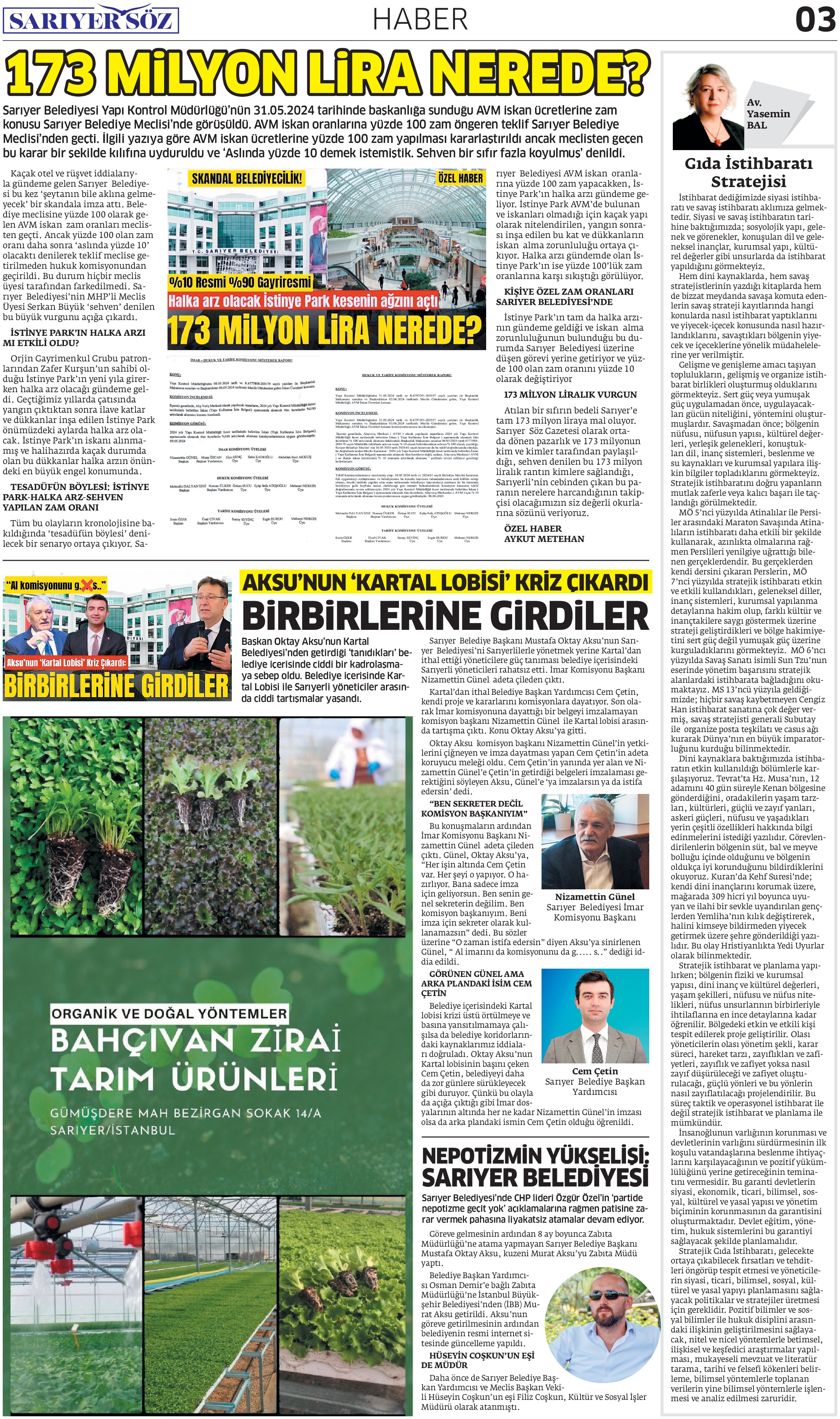 Sarıyer Söz Gazetesi Sayı: 1 — Sayfa 3