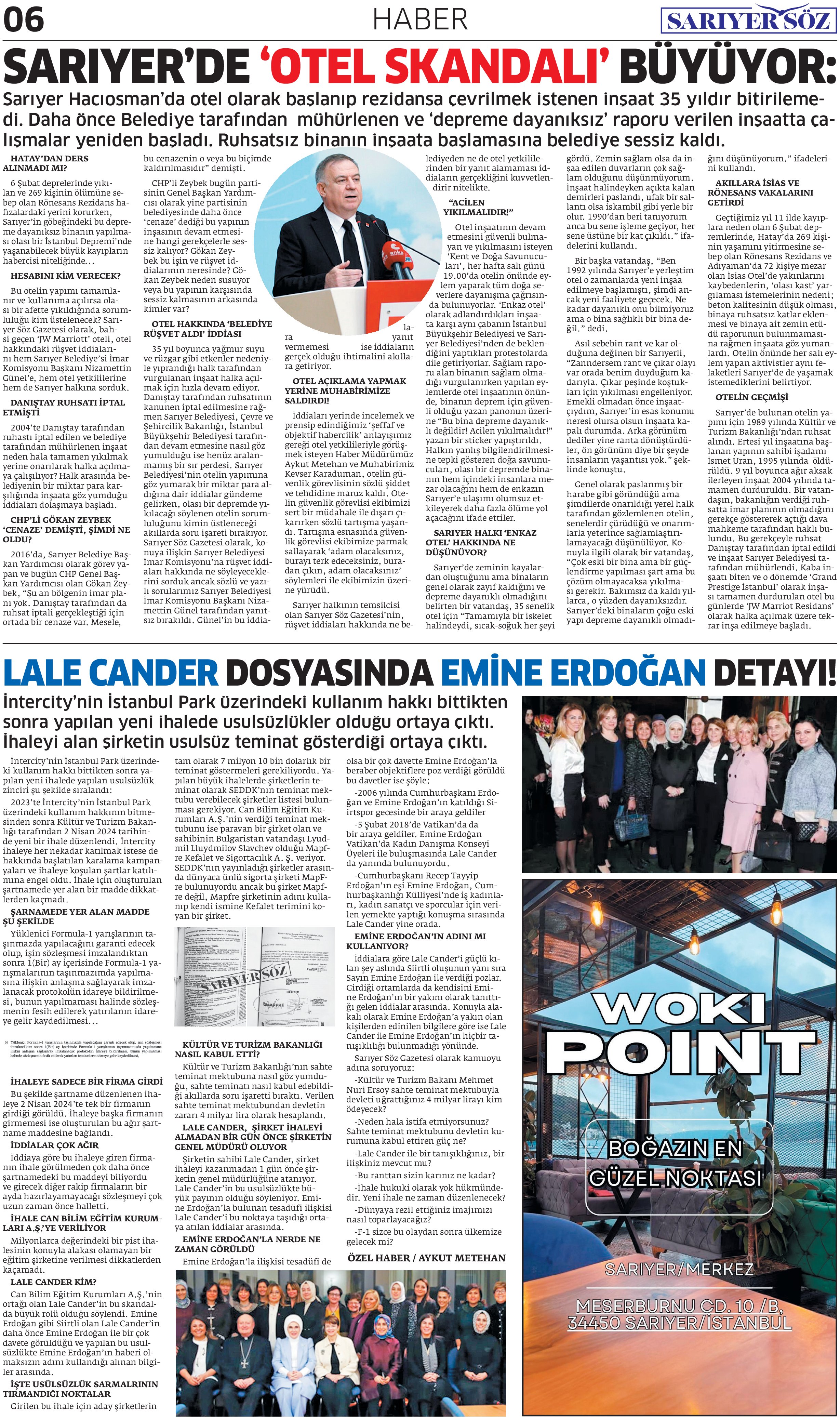 Sarıyer Söz Gazetesi Sayı: 1 — Sayfa 6