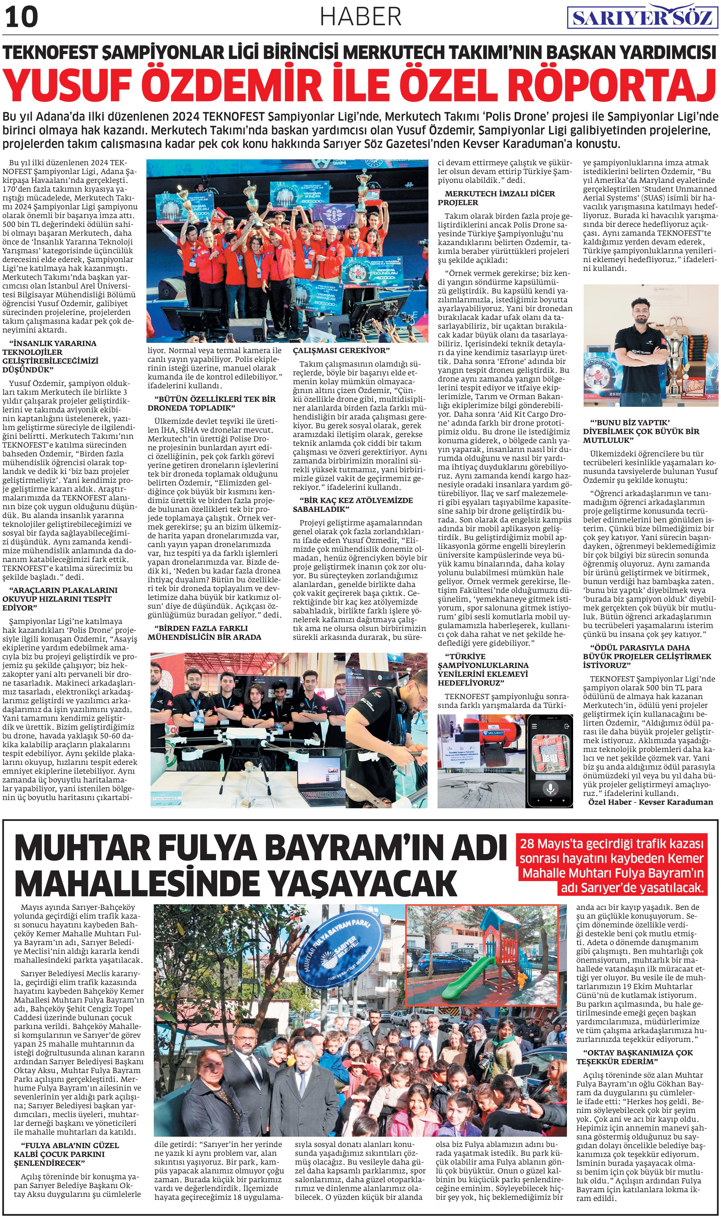 Sarıyer Söz Gazetesi Sayı: 1 — Sayfa 9