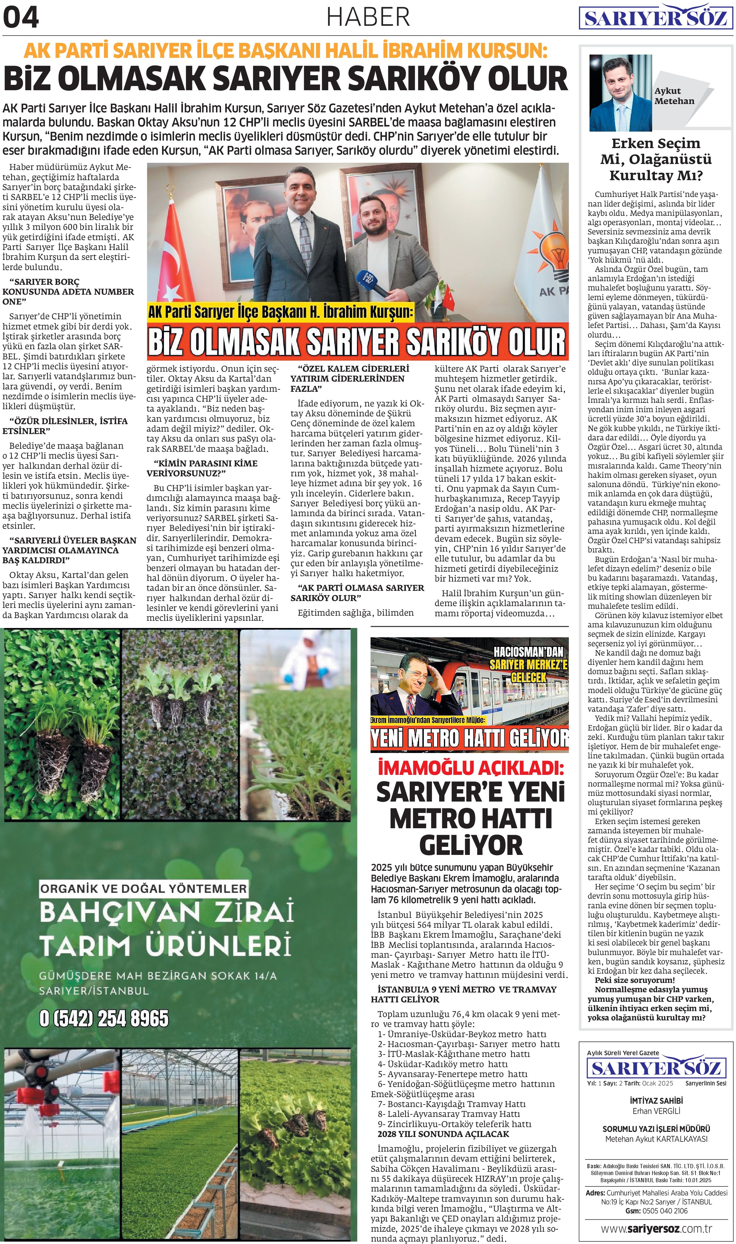 Sarıyer Söz Gazetesi Sayı:2 — Sayfa 4