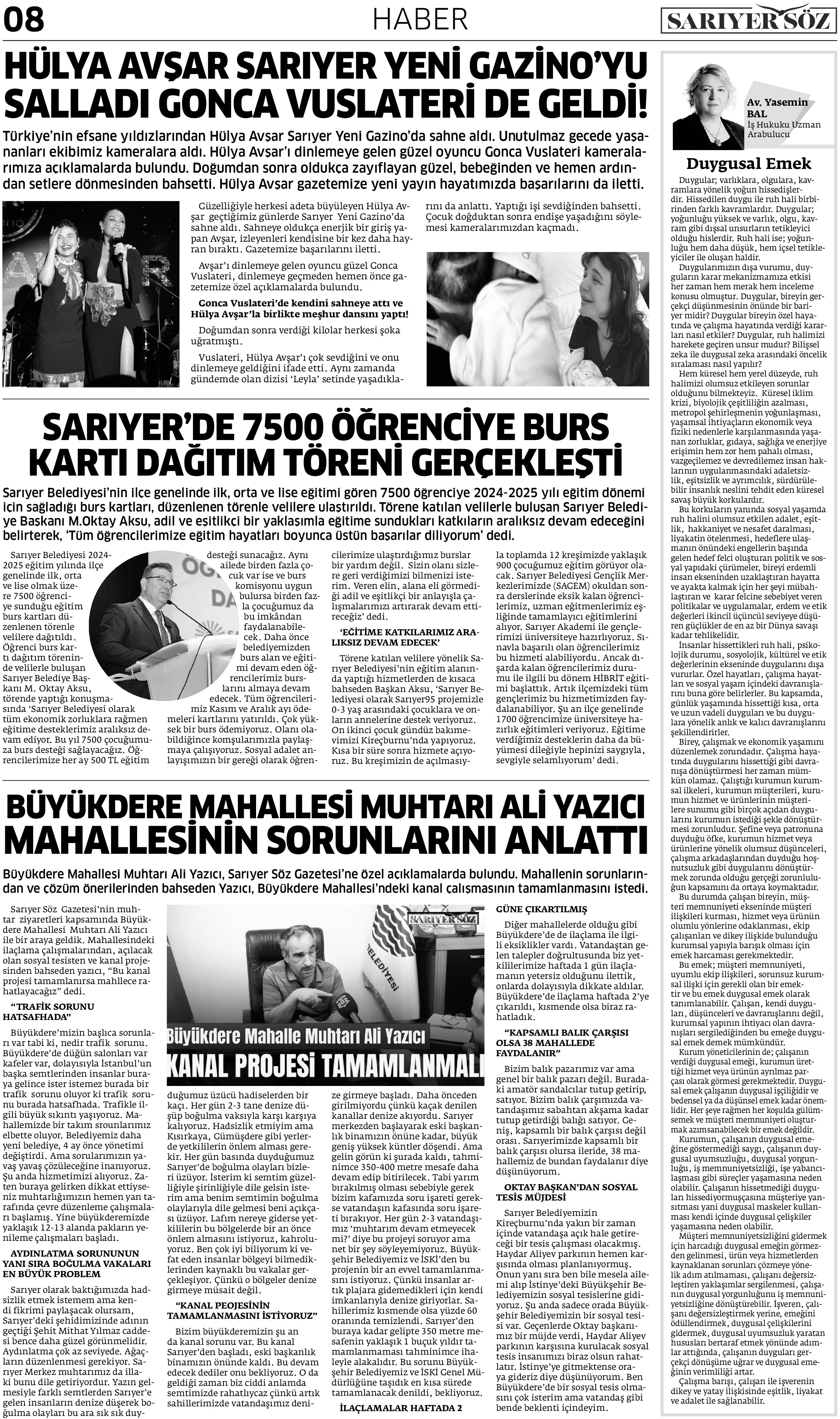 Sarıyer Söz Gazetesi Sayı:2 — Sayfa 8