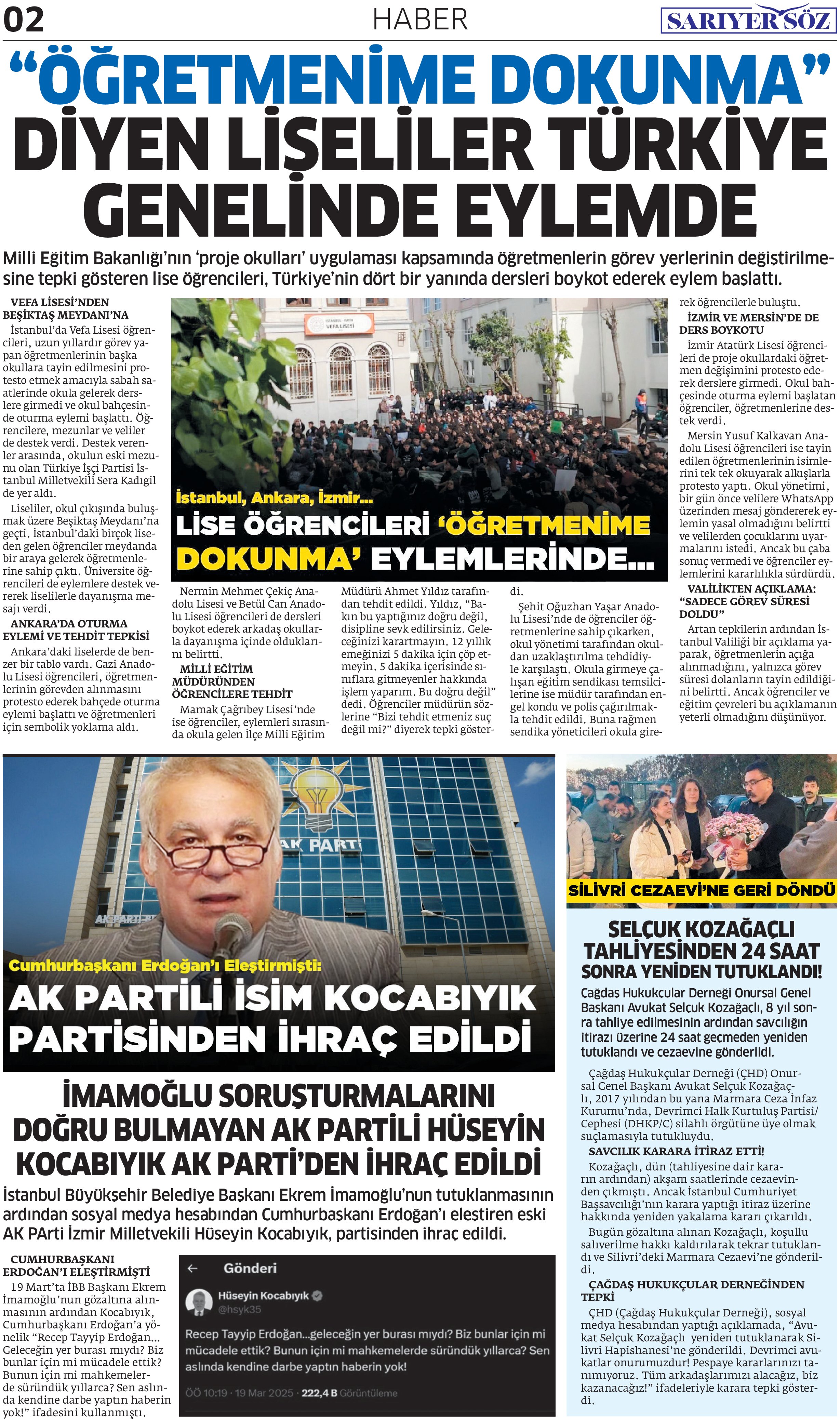 Sarıyer Söz Gazetesi Sayı:5 — Sayfa 2
