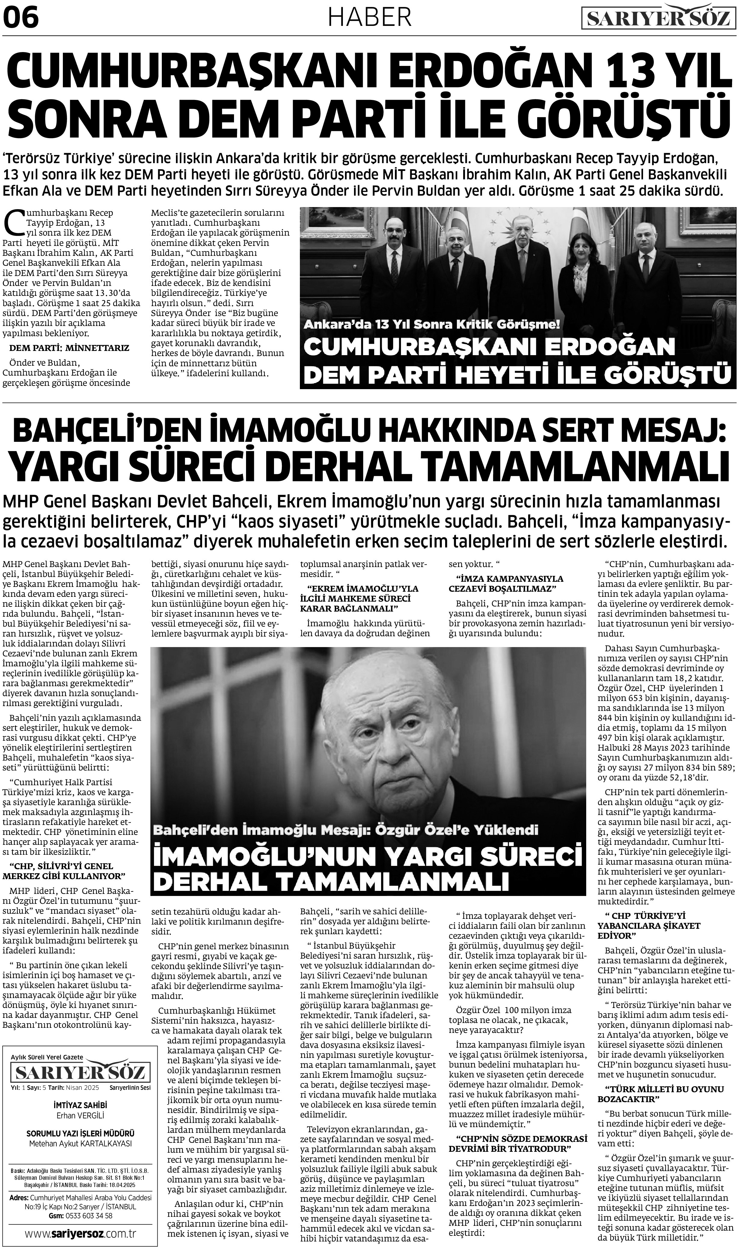 Sarıyer Söz Gazetesi Sayı:5 — Sayfa 6