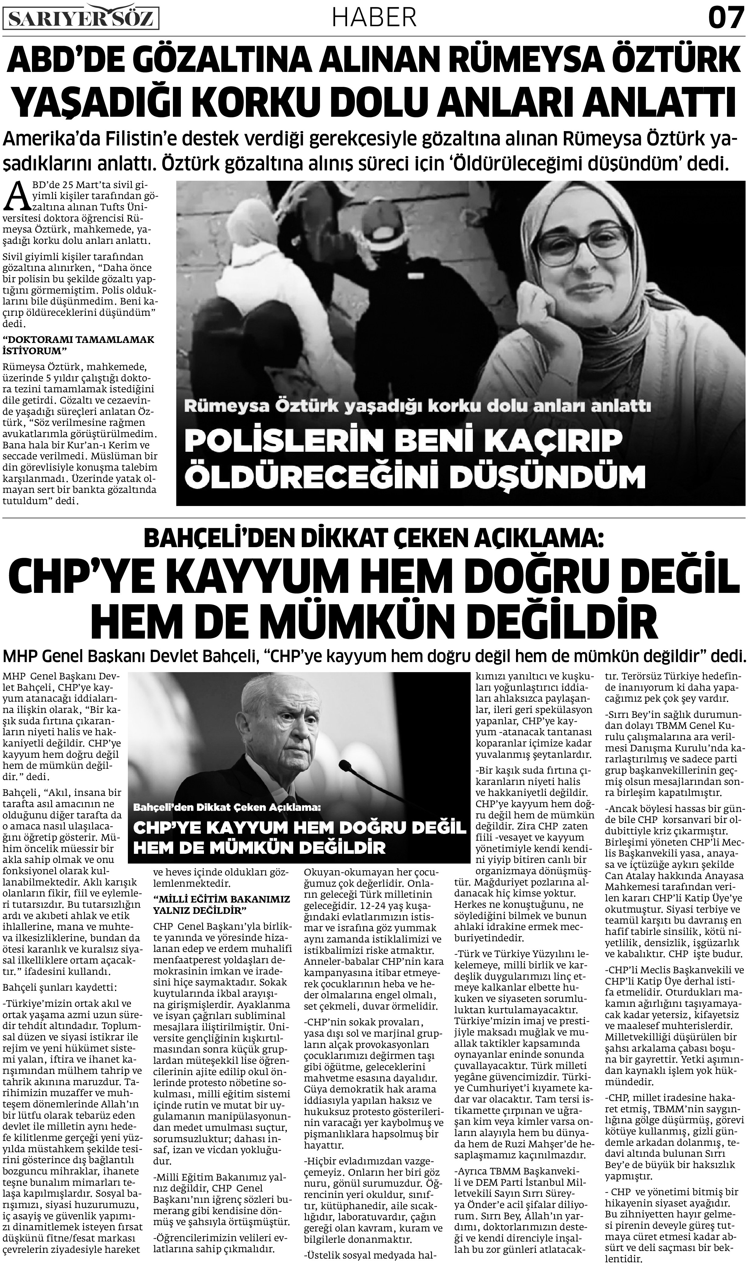 Sarıyer Söz Gazetesi Sayı:5 — Sayfa 8