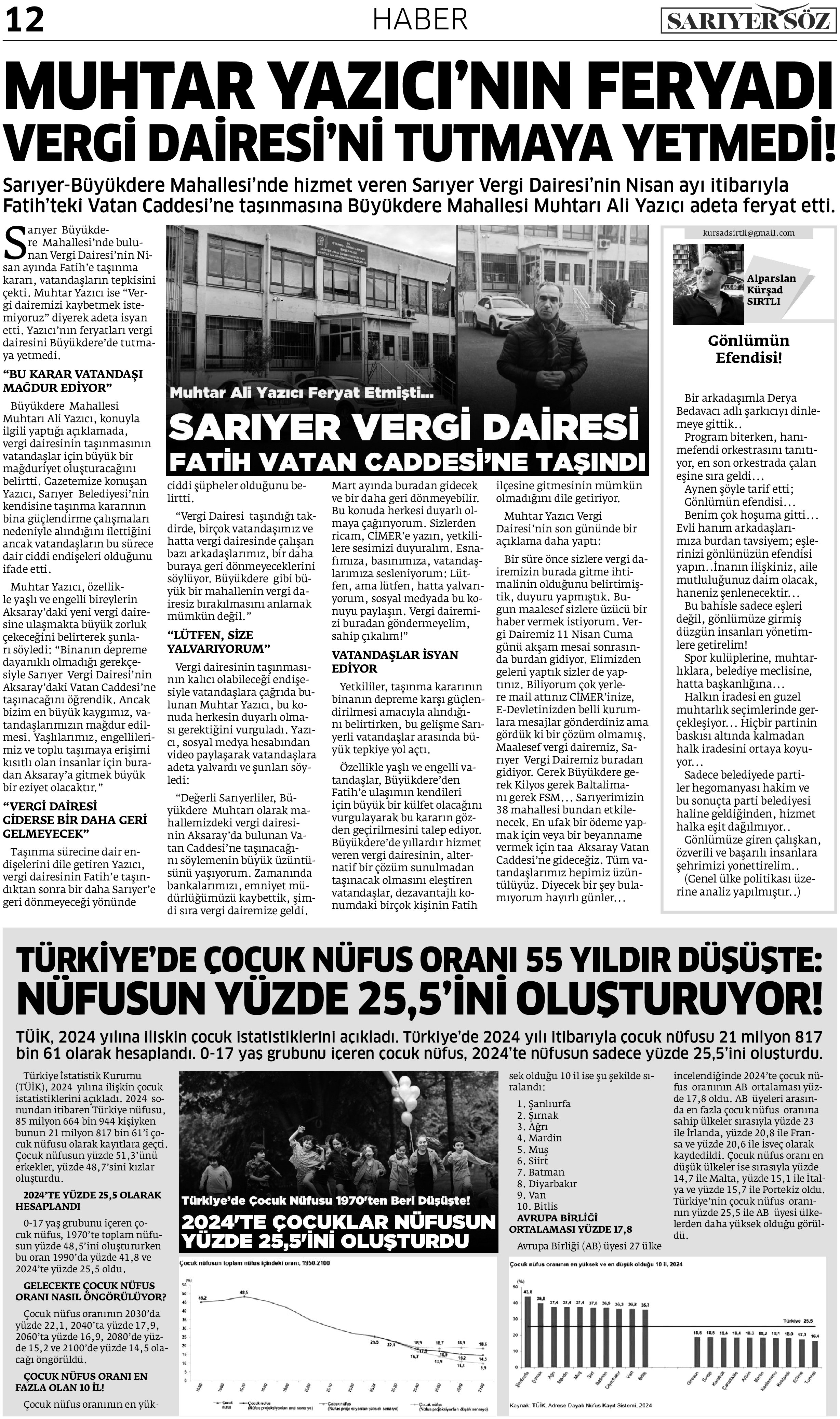 Sarıyer Söz Gazetesi Sayı:5 — Sayfa 12