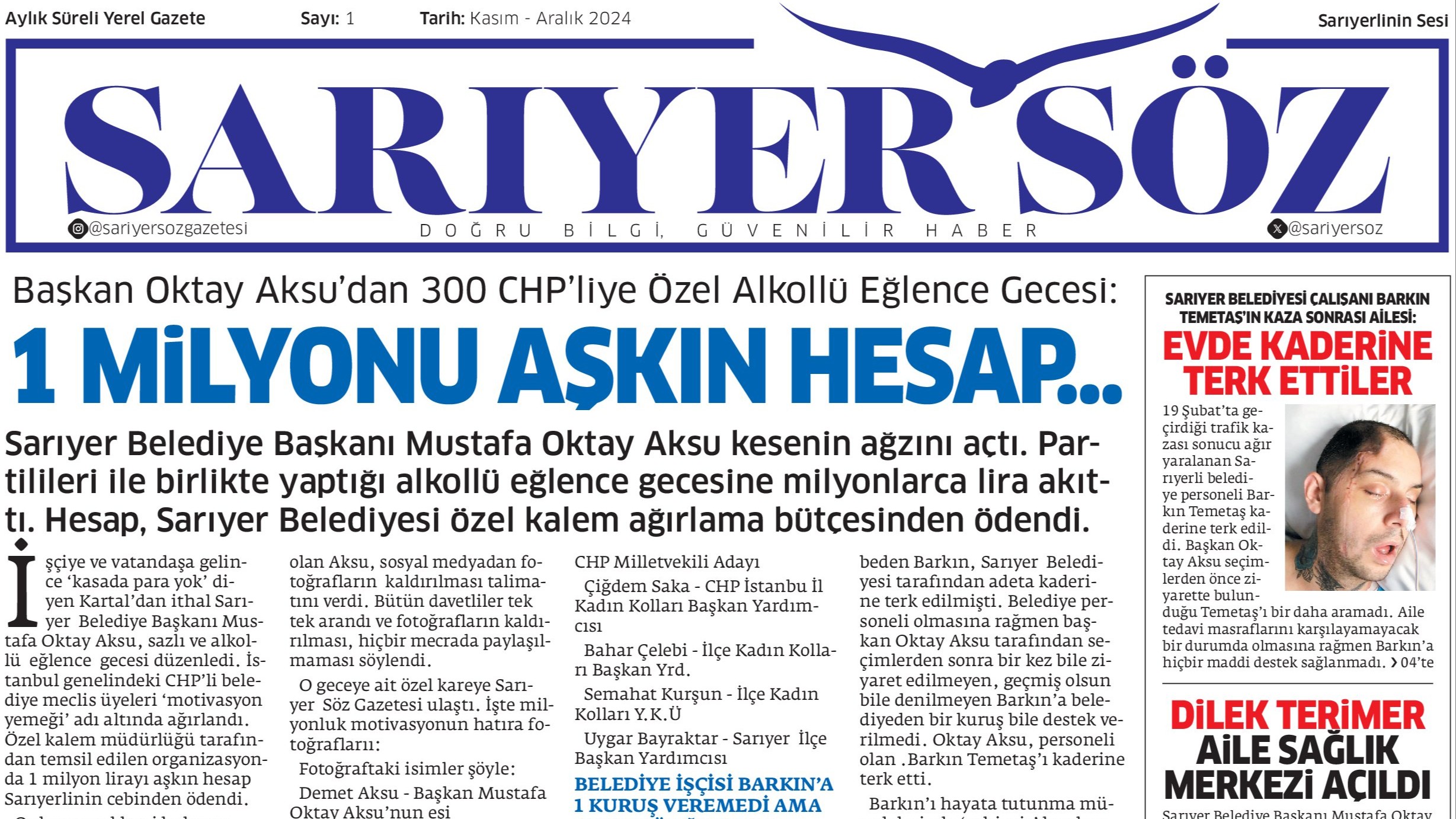 Sarıyer Söz Gazetesi Sayı:1