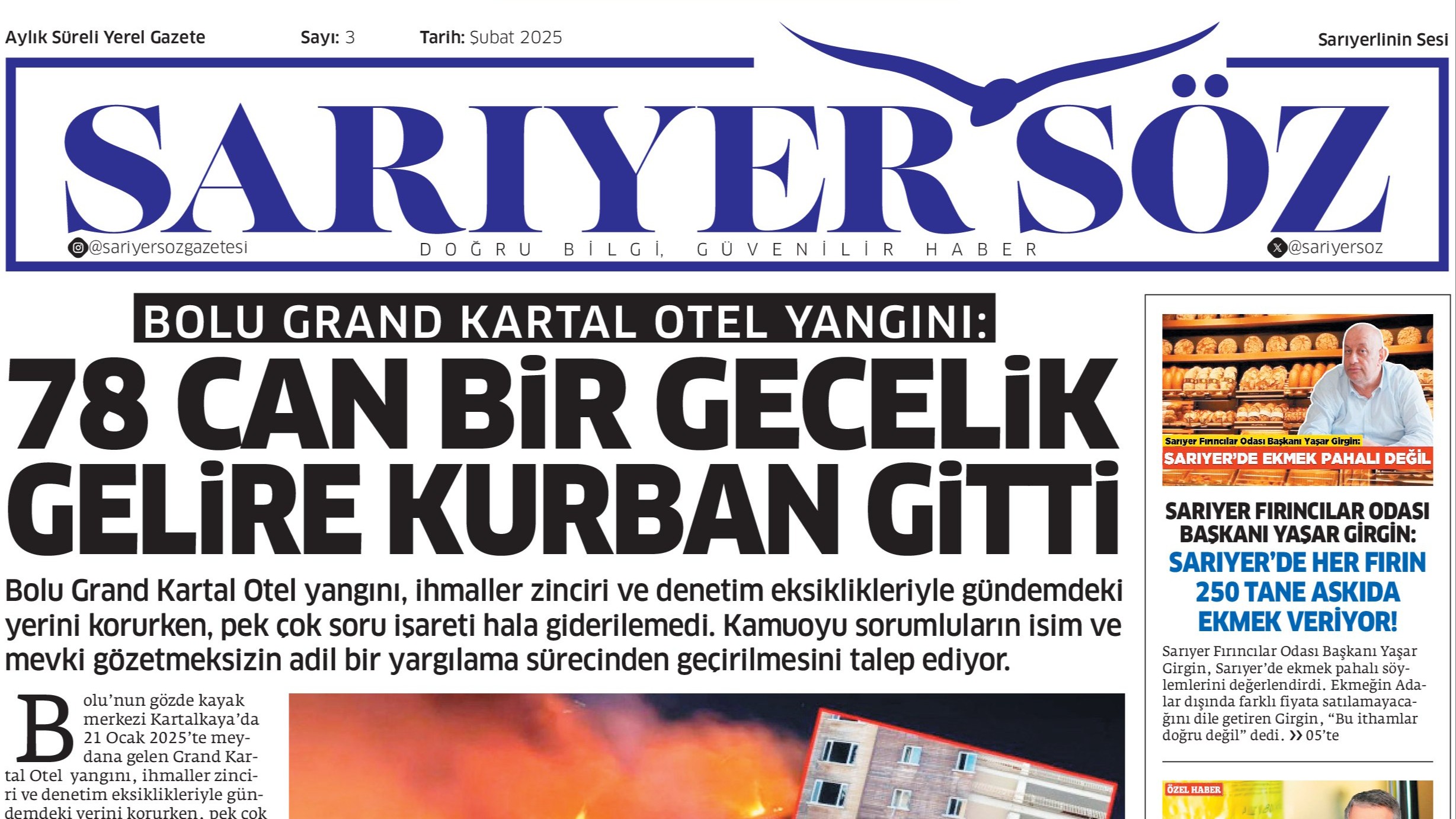 Sarıyer Söz Gazetesi Sayı:3